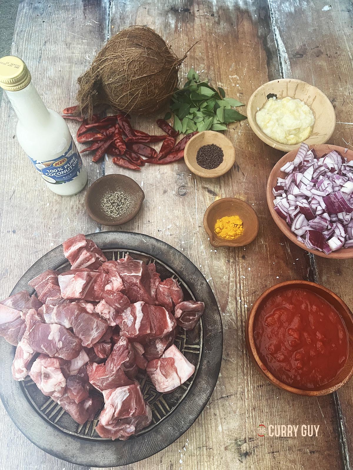 Ingredients for the curry.