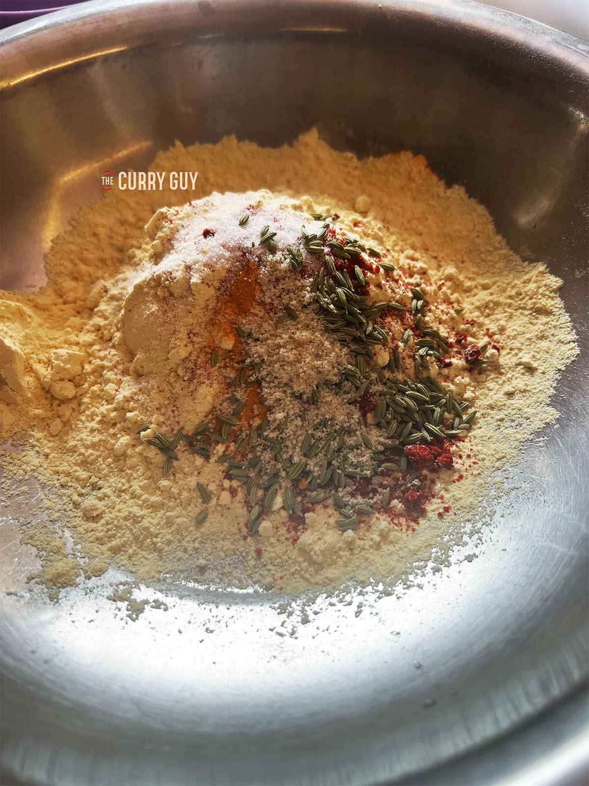 The ingredients for the gram flour dumplings.