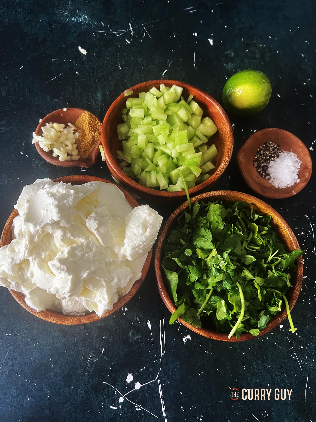 Ingredients for the raita.