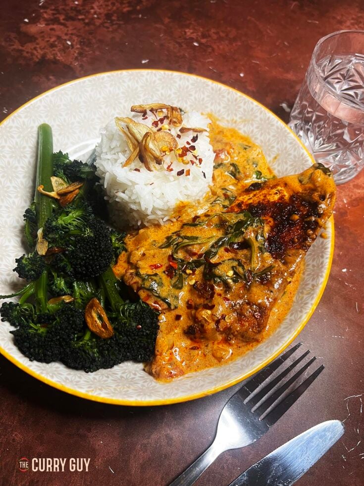 Marry Me Chicken served up on a plate