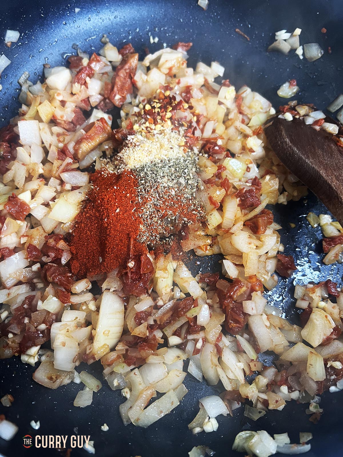 spices added to pan 