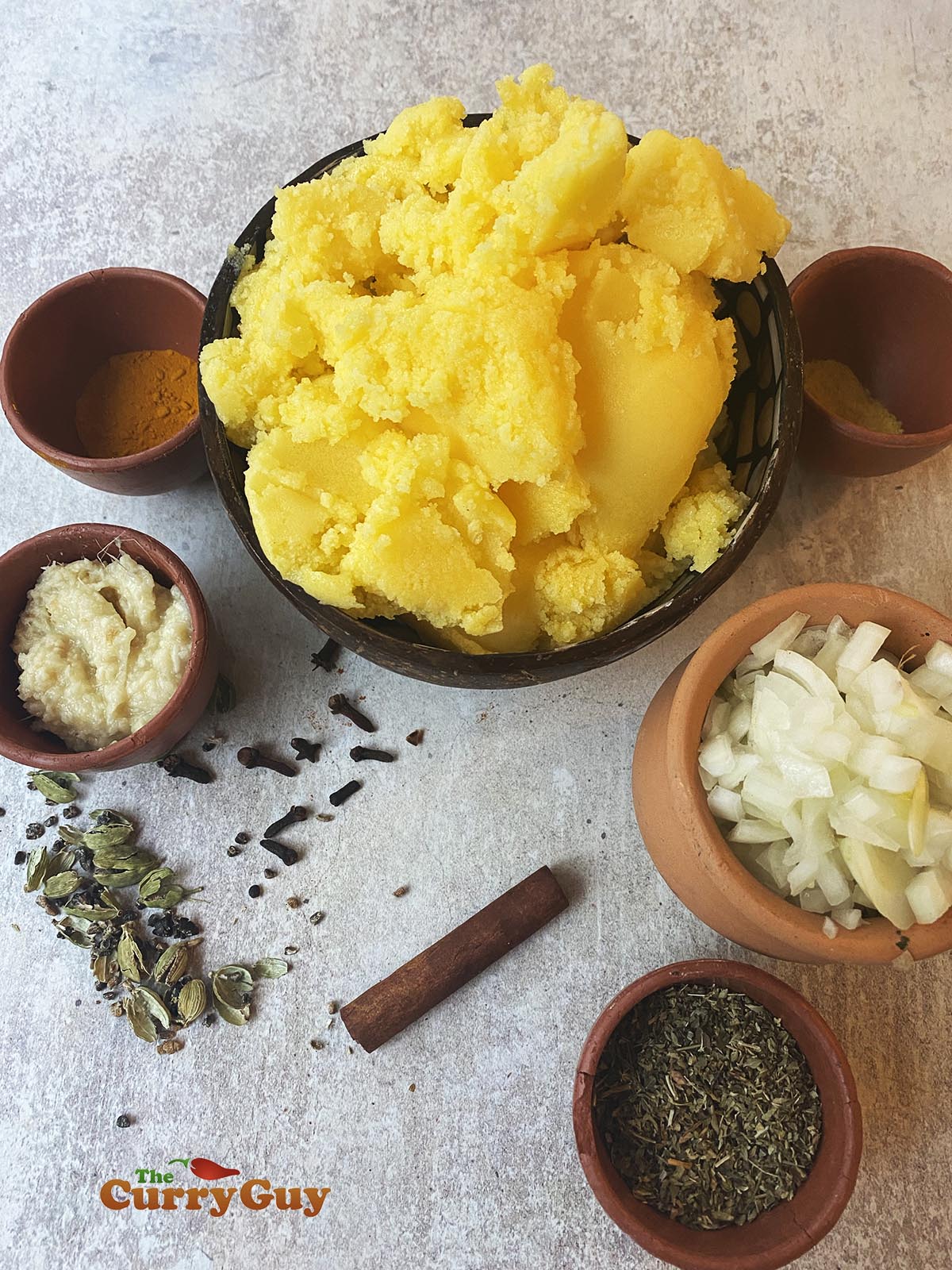Ingredients for the spiced butter.