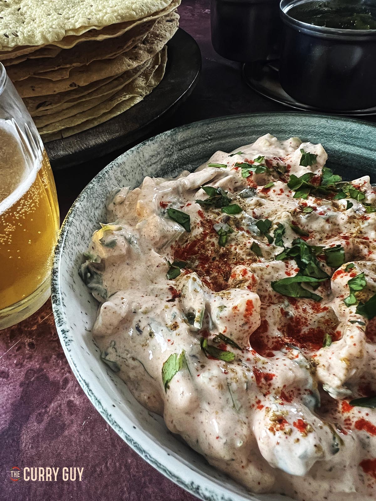 potato raita served at the table.