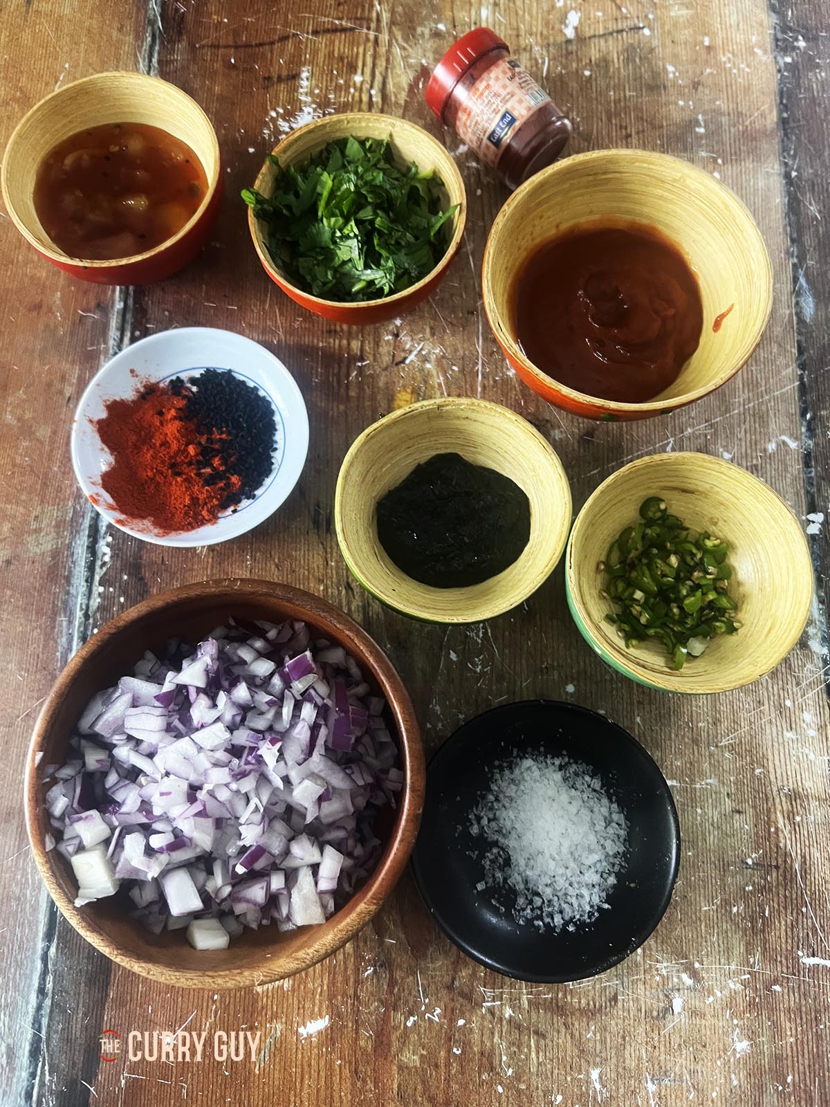 The ingredients for the chutney.