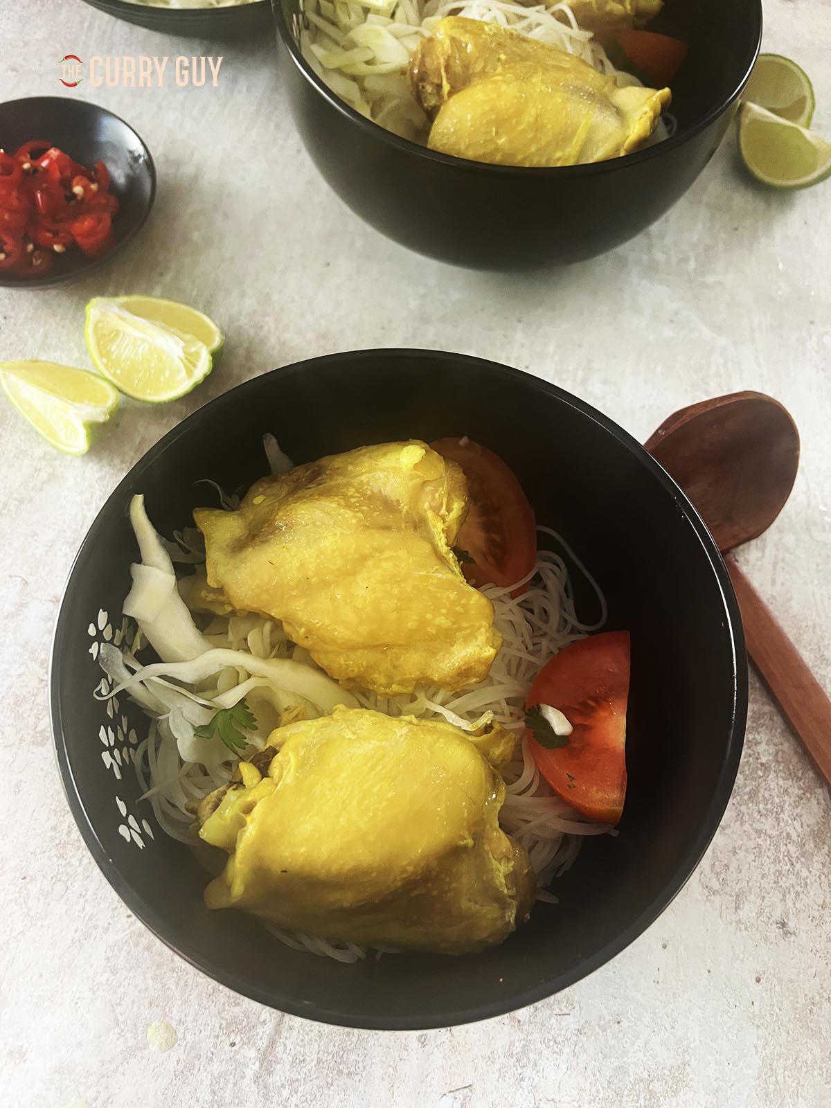 Plating the soto ayam