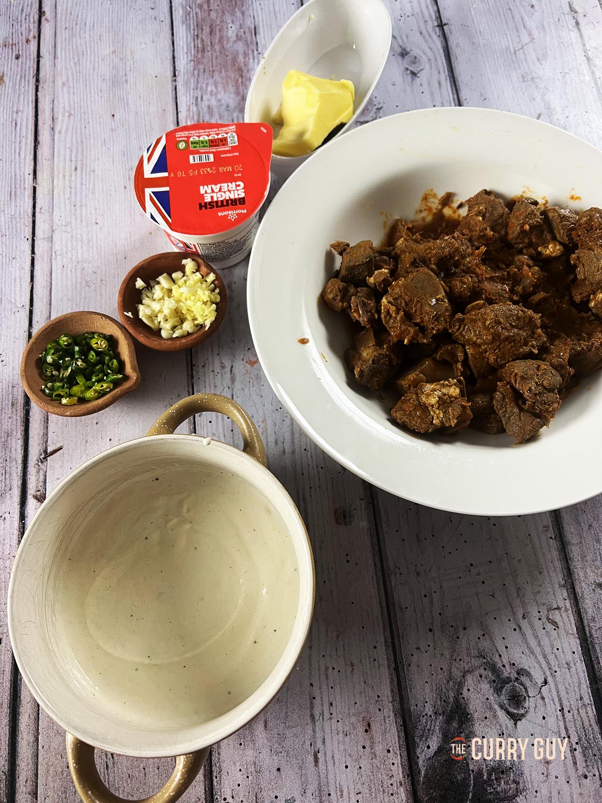 Ingredients for the curry.