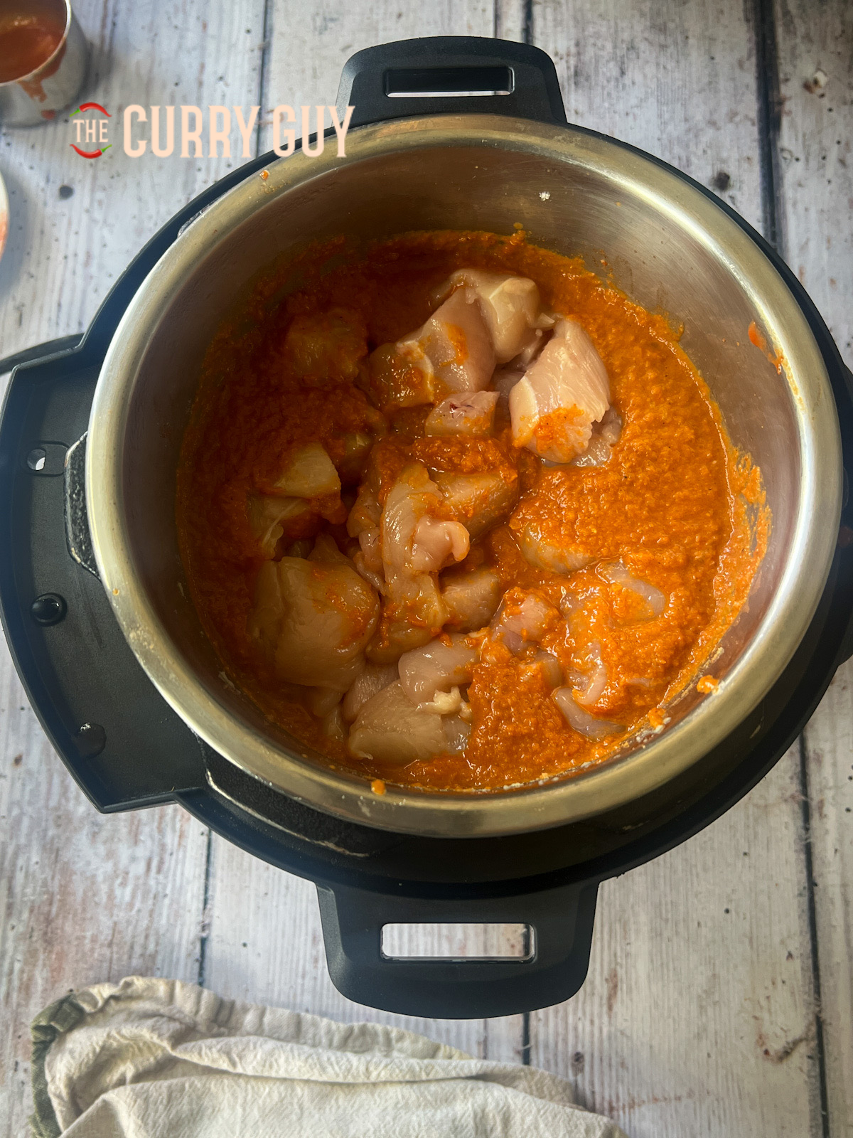 Chicken added to slow cooker