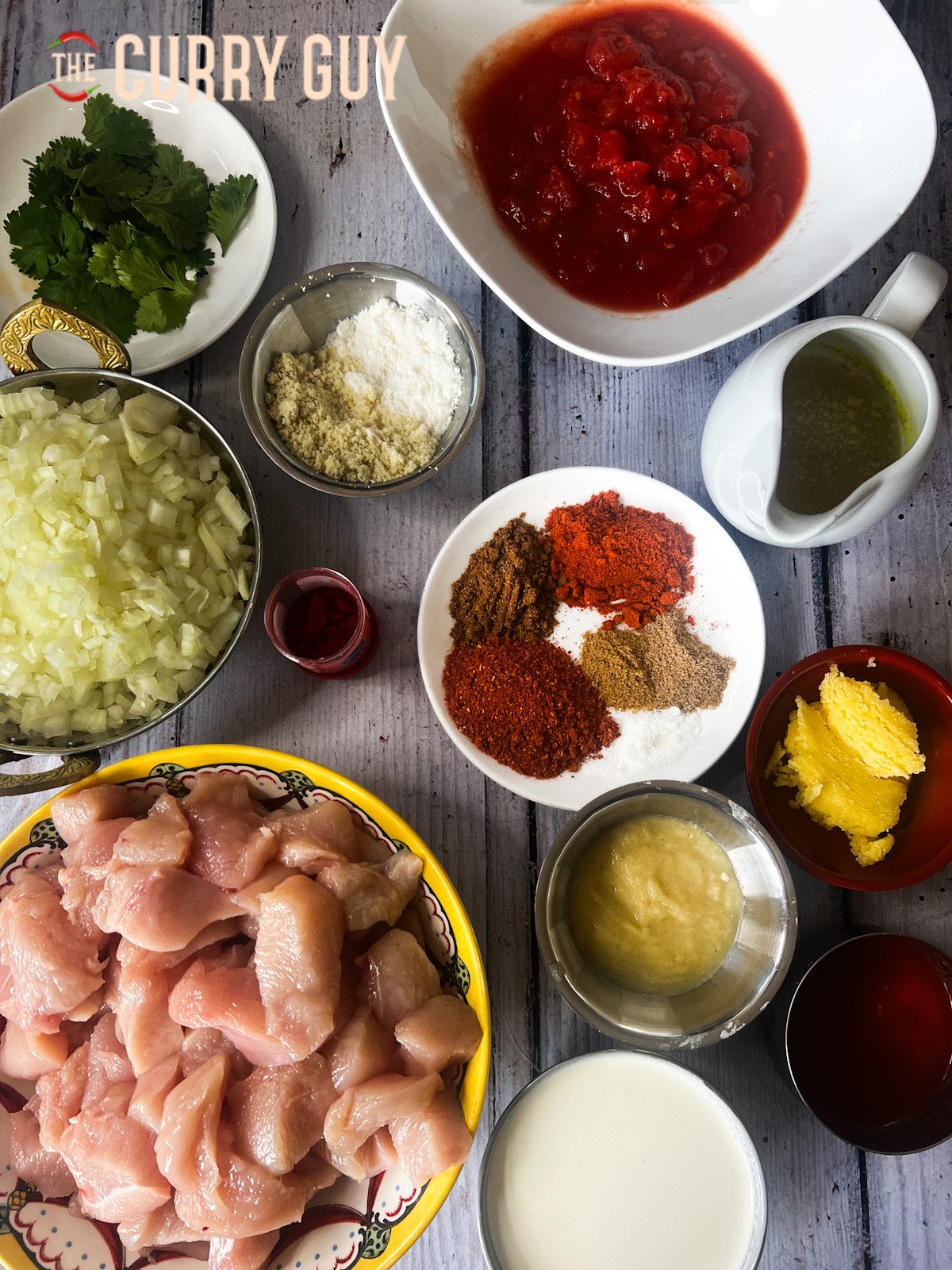 Ingredients for slow cooker chicken tikka masala