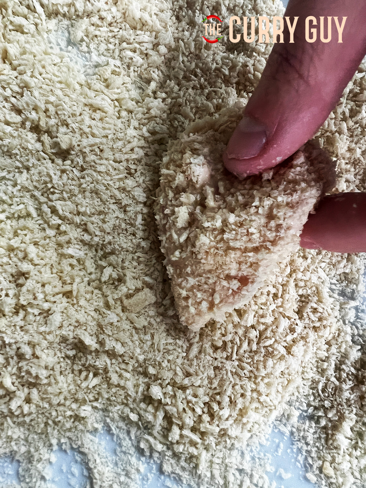 Chicken breaded with panko breadcrumbs