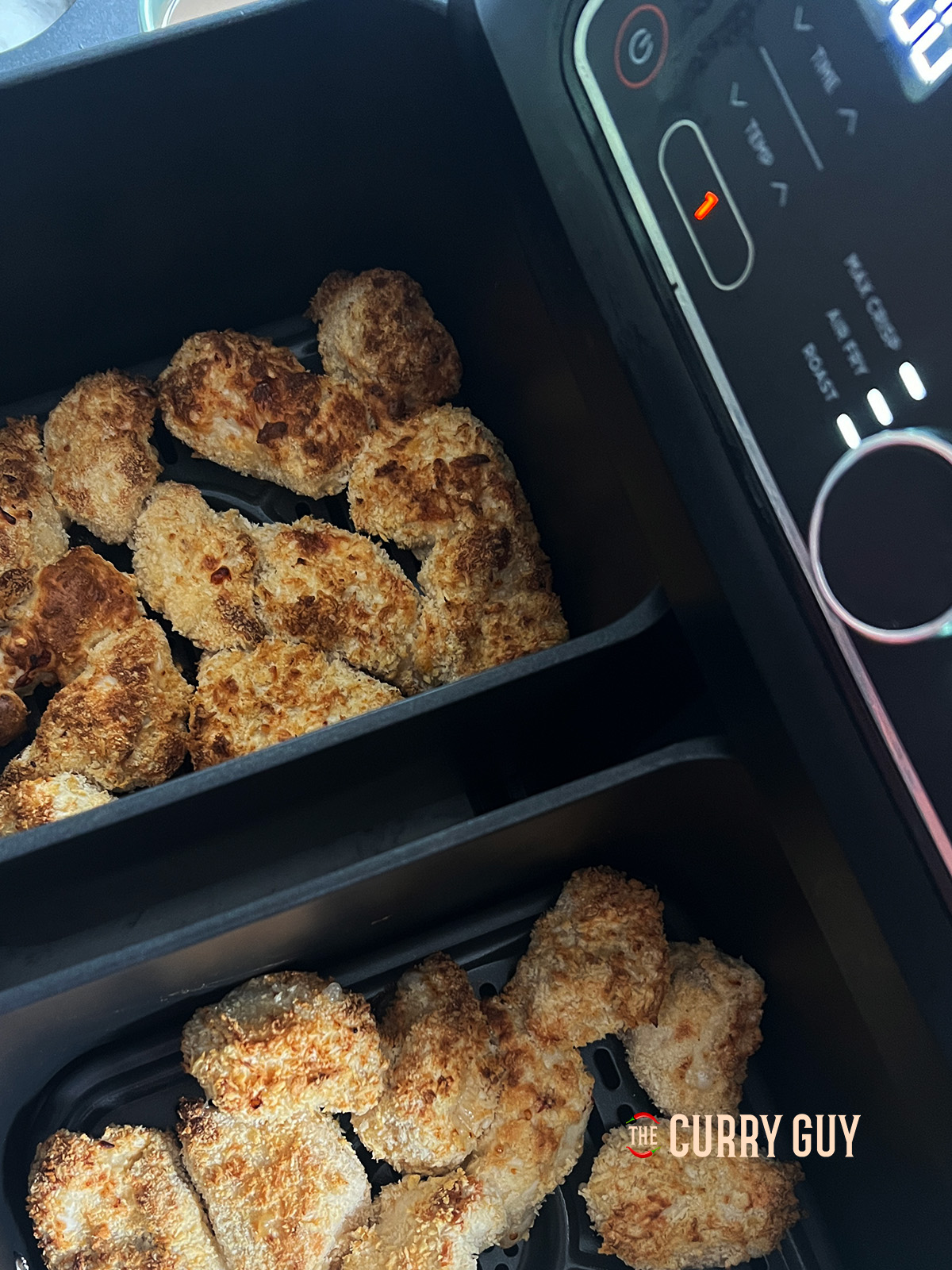 cooked air fryer bang bang chicken.