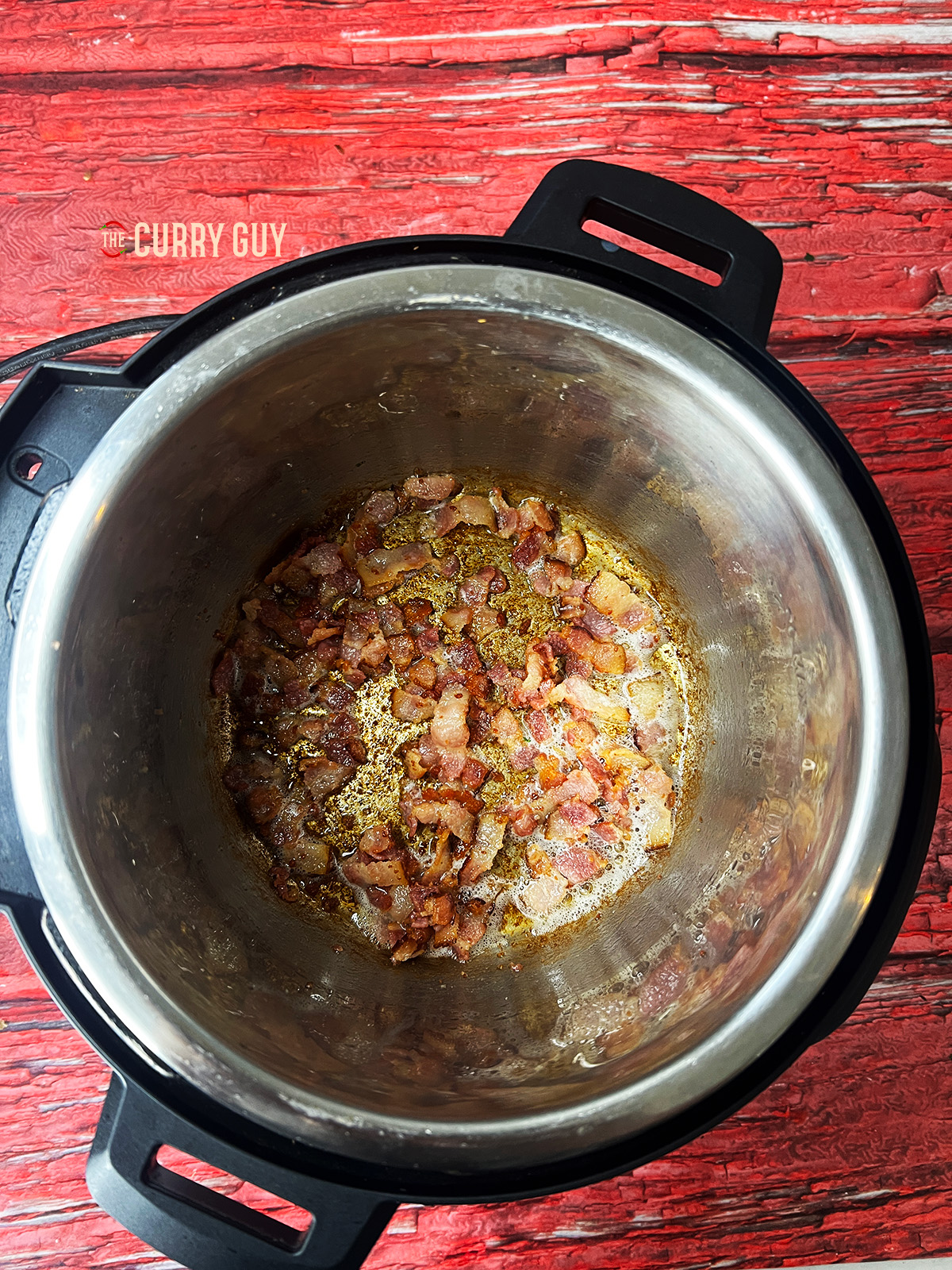 Bacon fried and crispy in crock pot