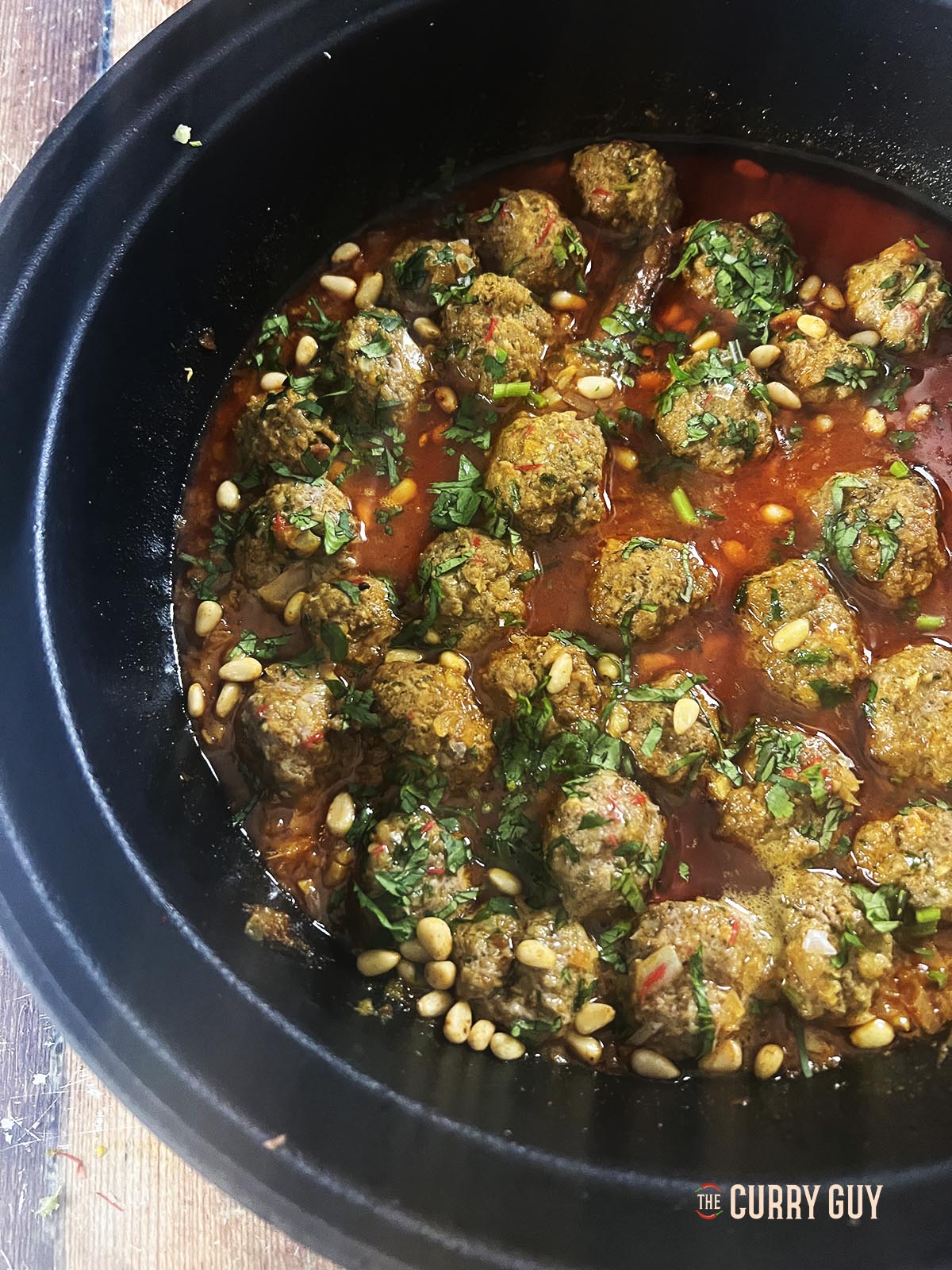 Moroccan meatballs in a tagine.