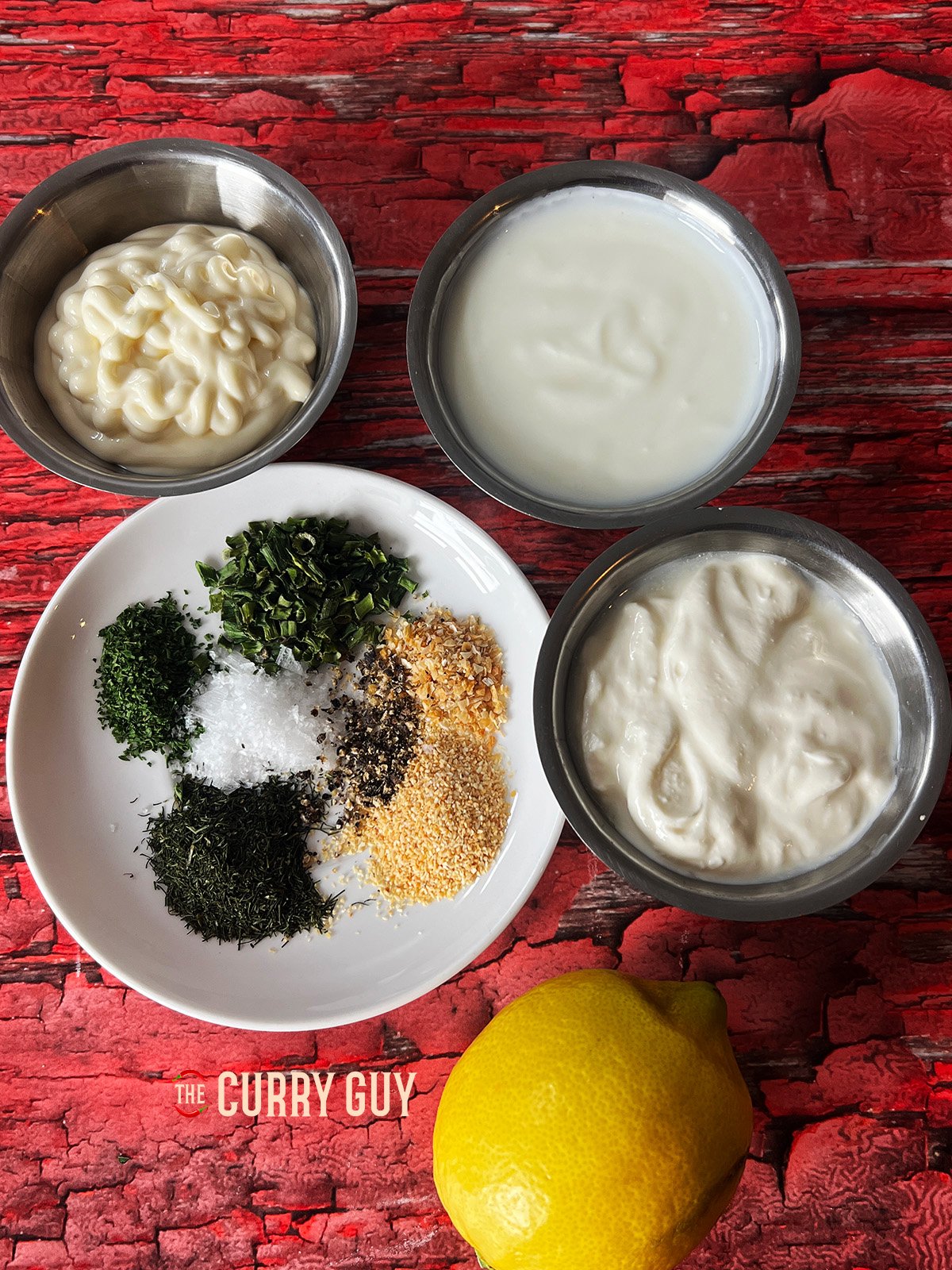 Ingredients for this ranch dressing recipe 