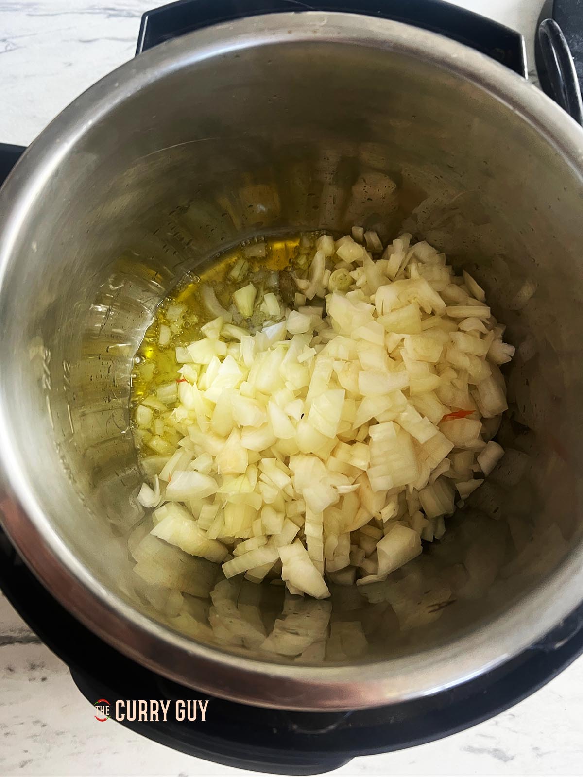 onions in the slow cooker.
