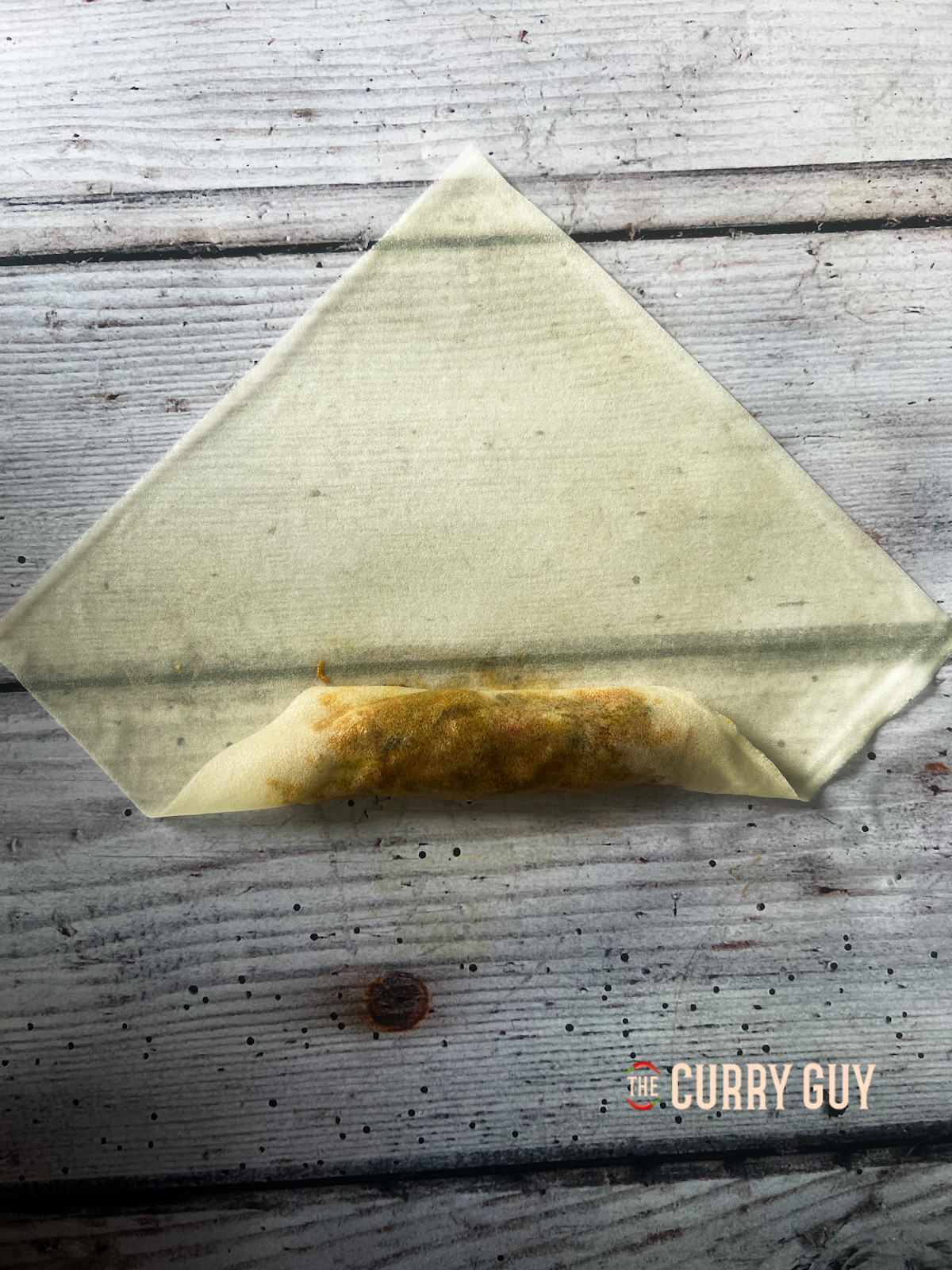 rolling the spring roll wrapper