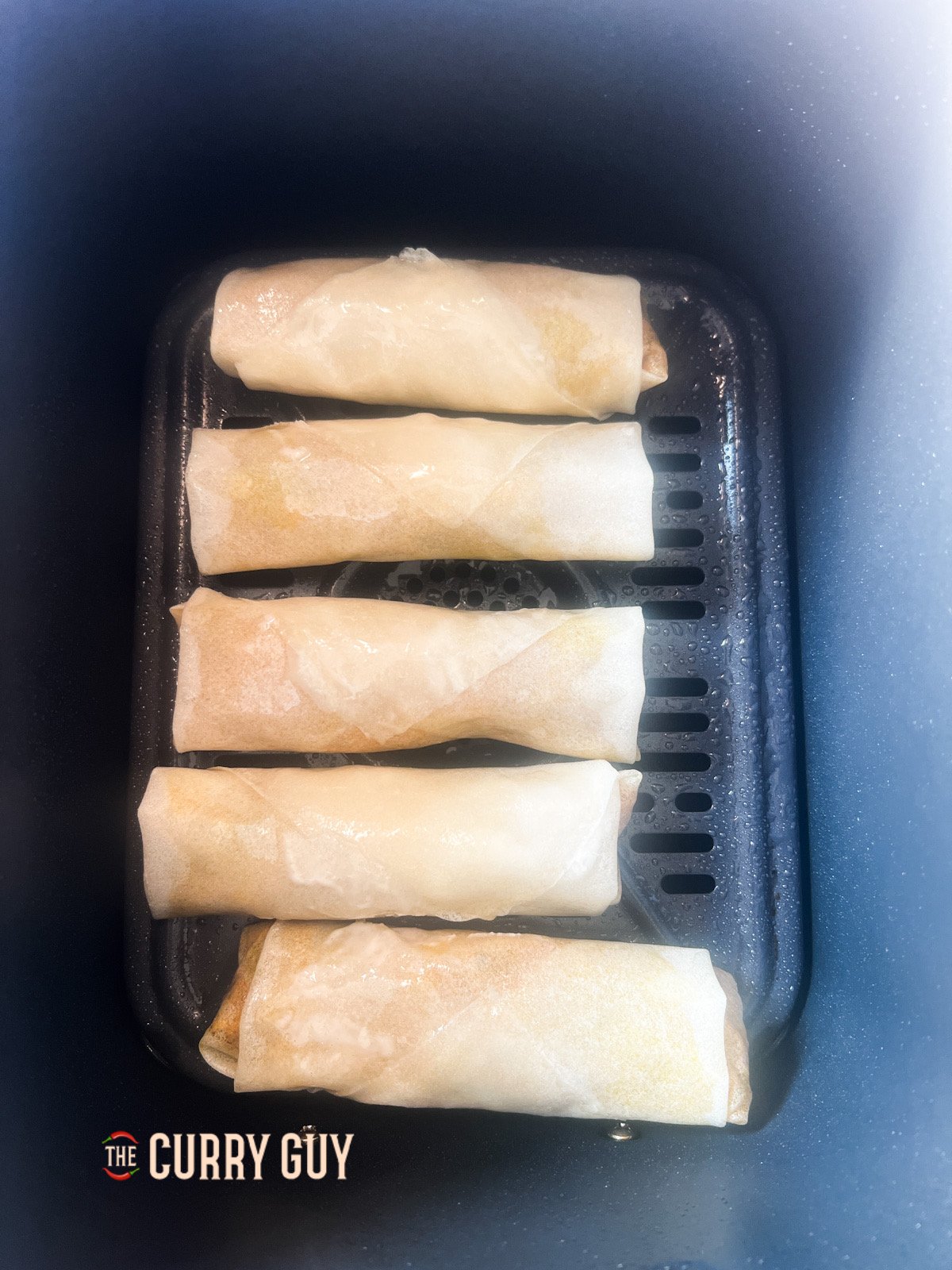 Air Fryer spring rolls ready to cook. 
