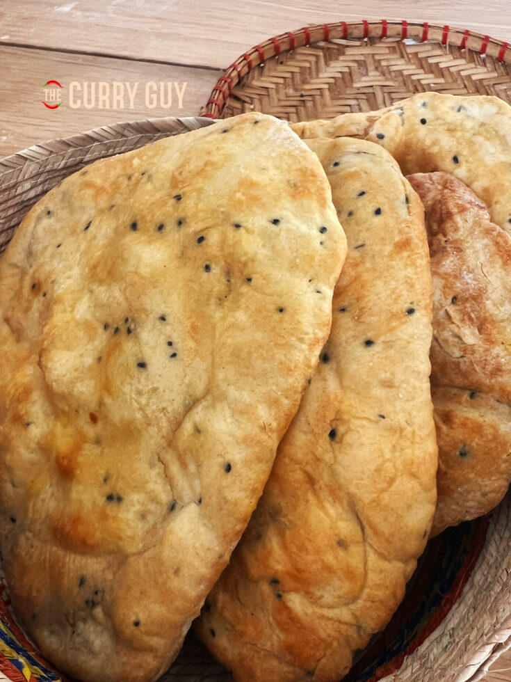 Naan breads served up in a basket