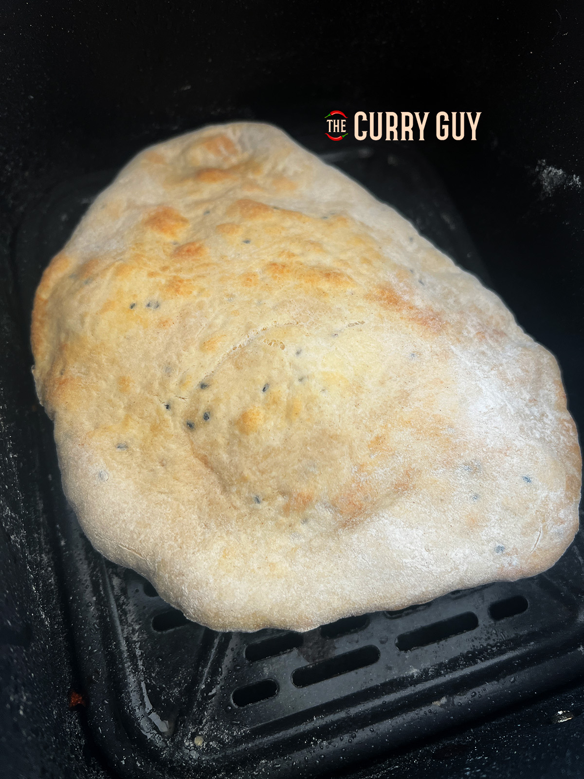 Air Fryer Naan Bread cooking