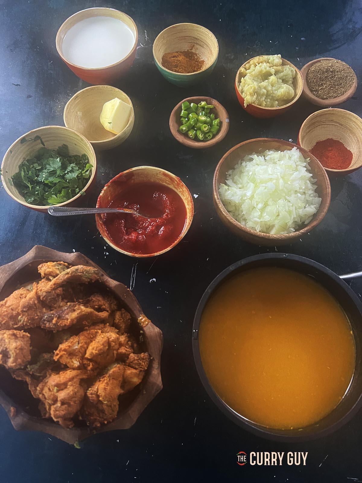 The ingredients for the curry.