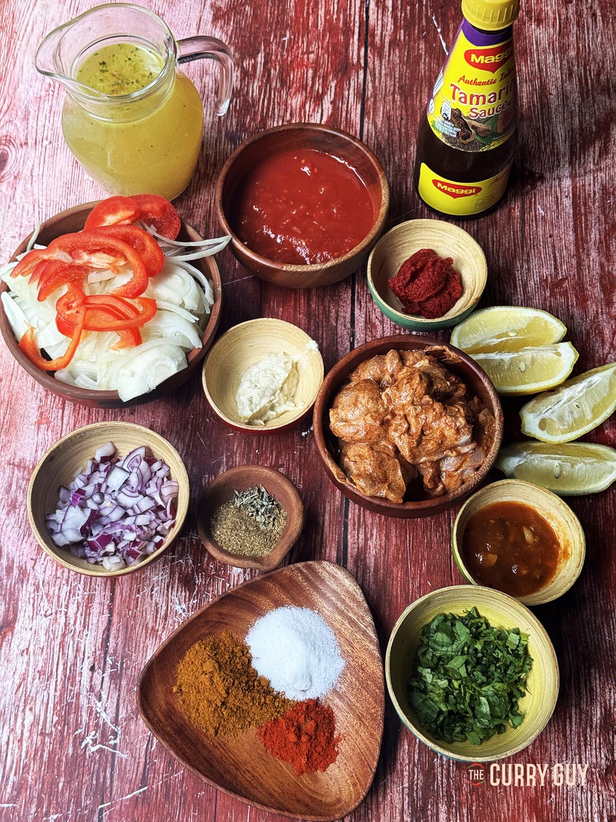 The ingredients for the curry.