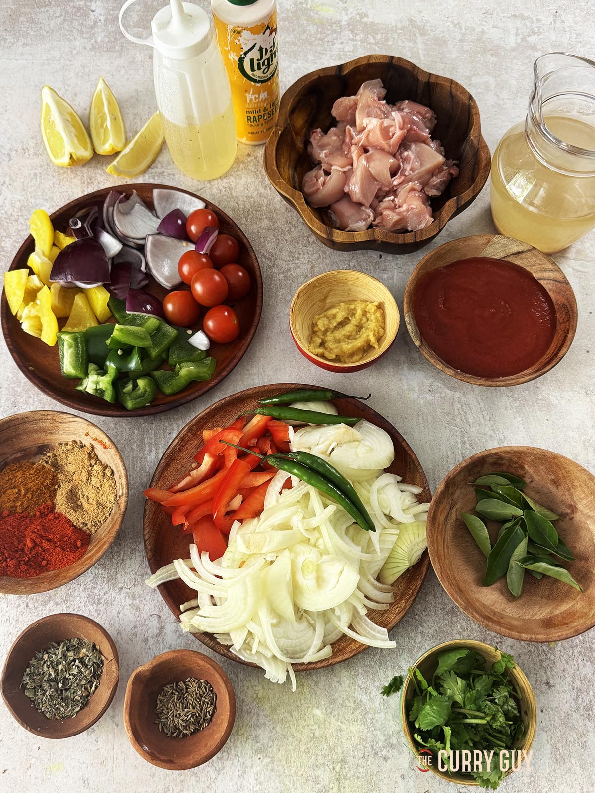 The ingredients for the curry.