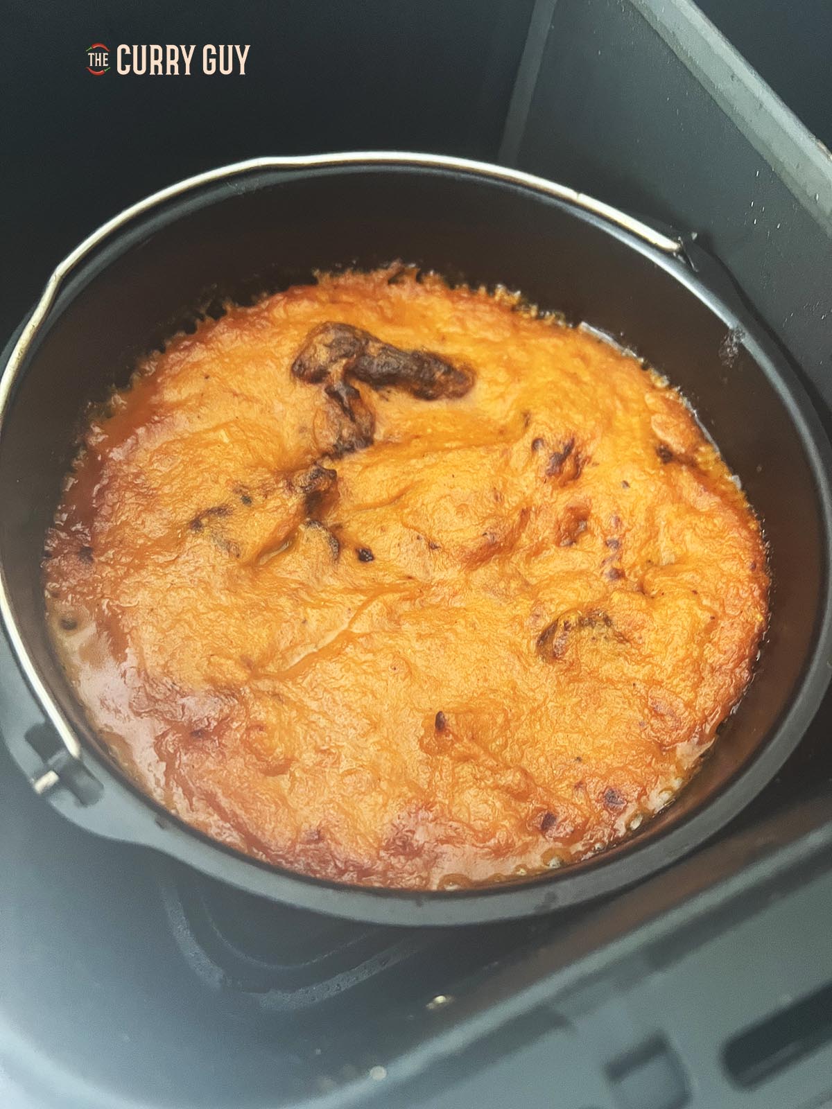 The curry sauce after 10 minutes cooking.