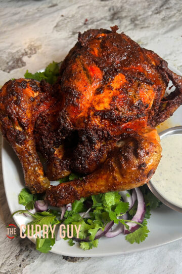 Air fryer chicken tandoori style.