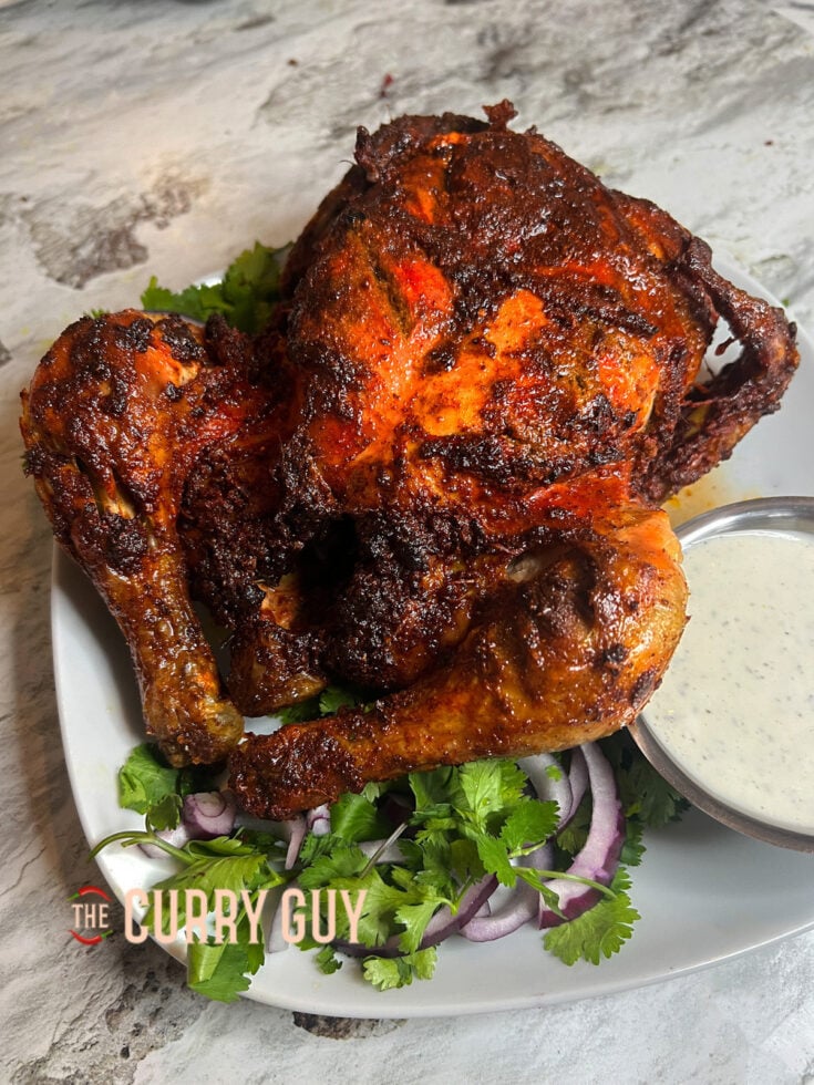 Air fryer chicken tandoori style.