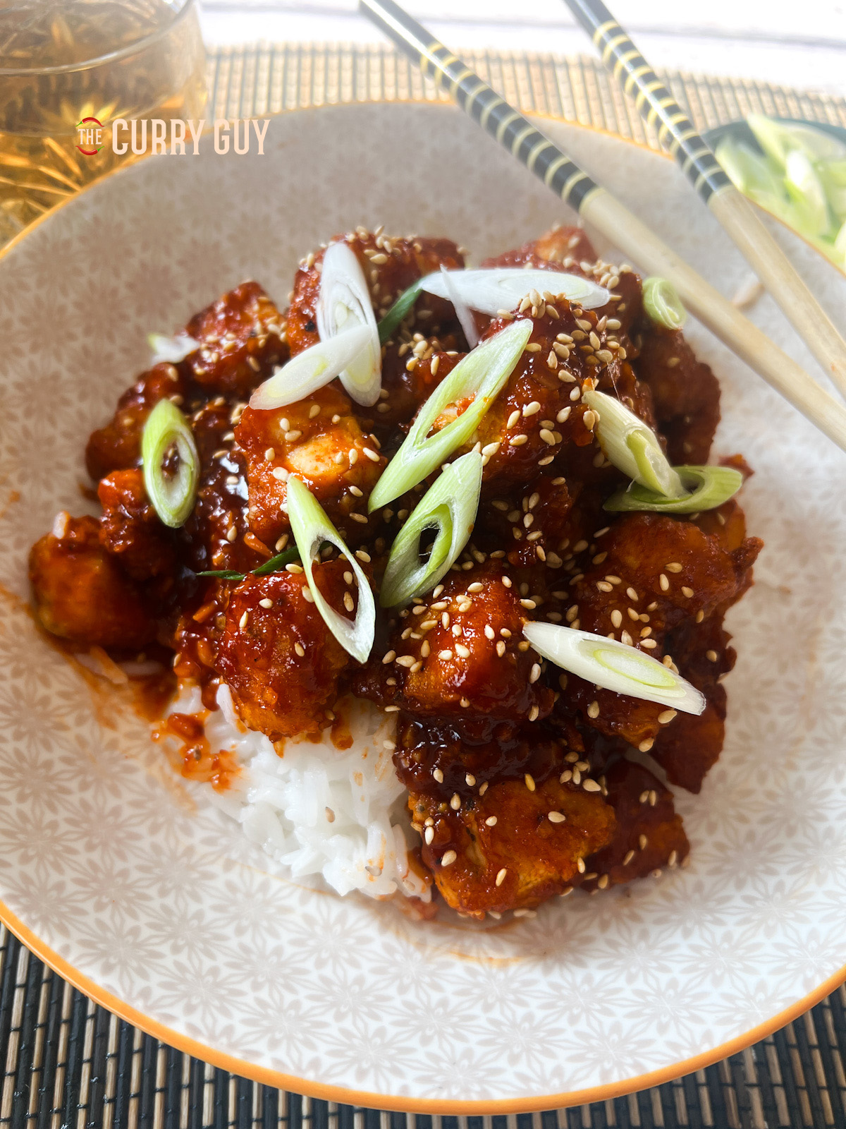 Air Fryer Korean Fried Chicken served up and ready to enjoy!