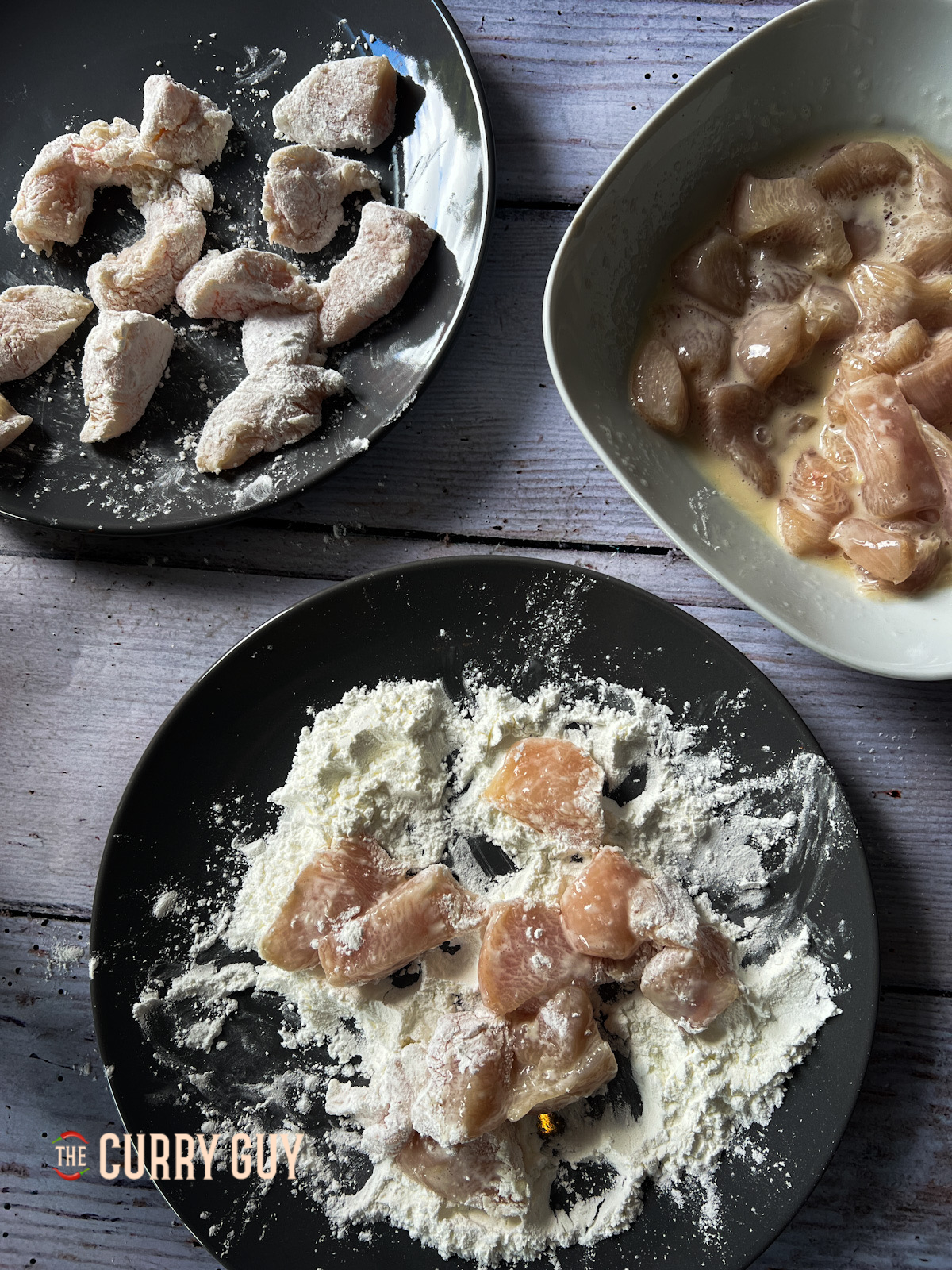 coating the chicken in cornflour