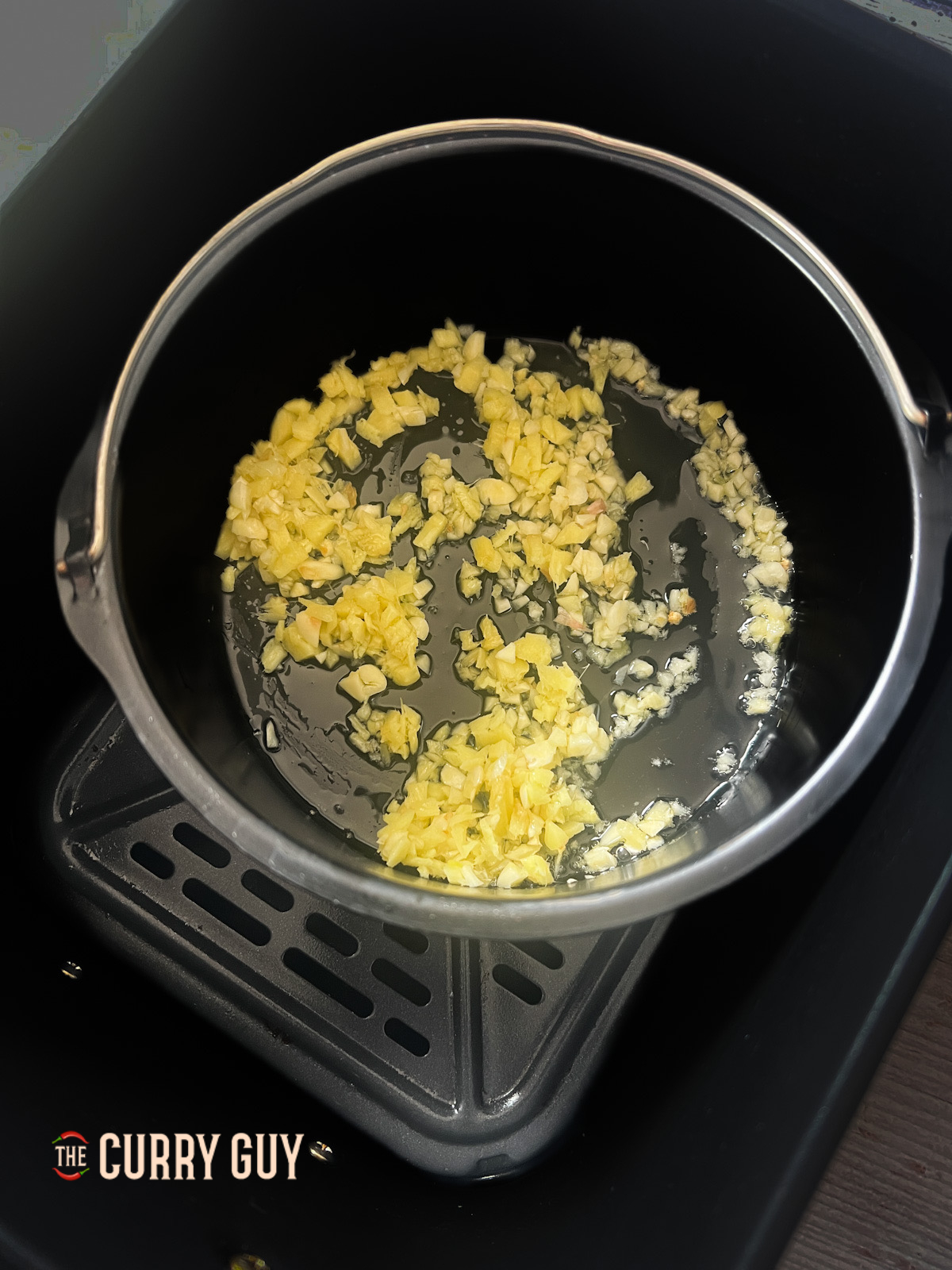 frying the vegetables