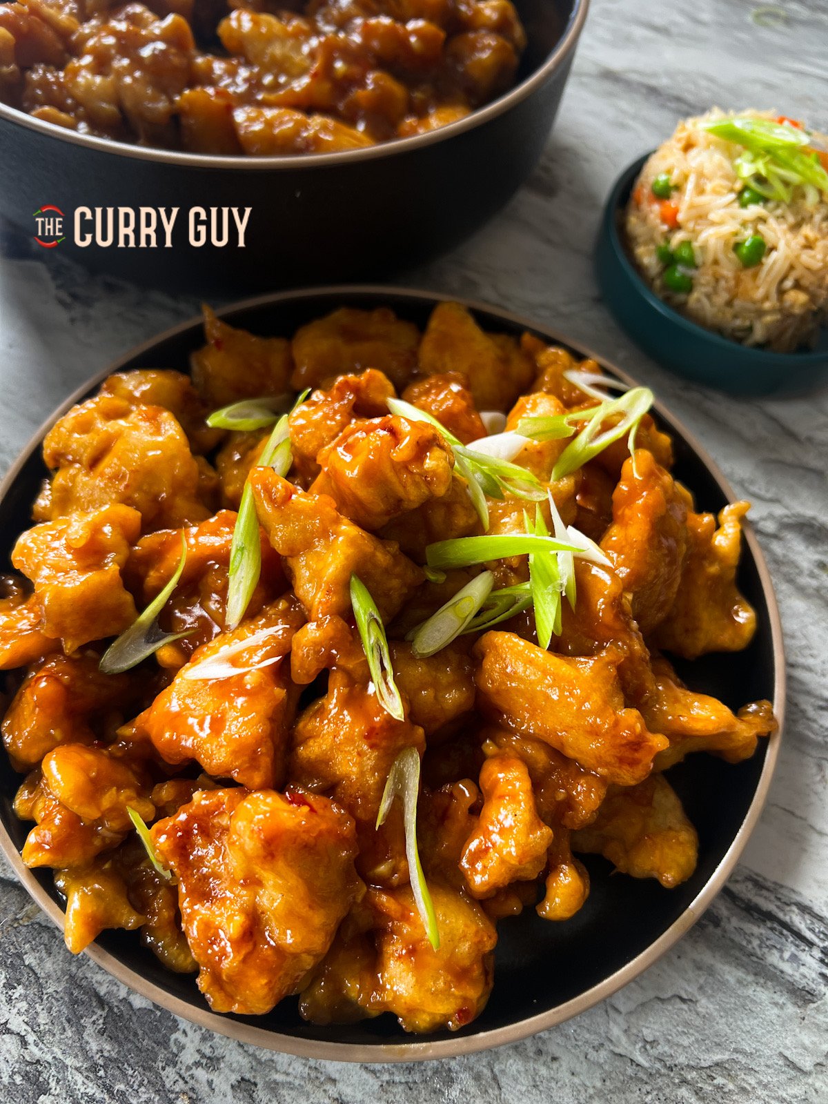 Orange chicken served up on a plate