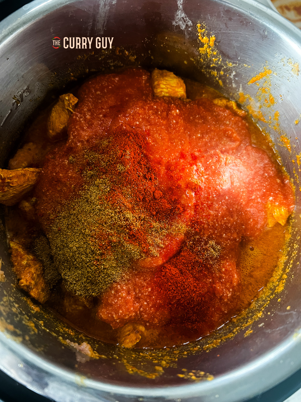 sauce ingredients in the slow cooker.