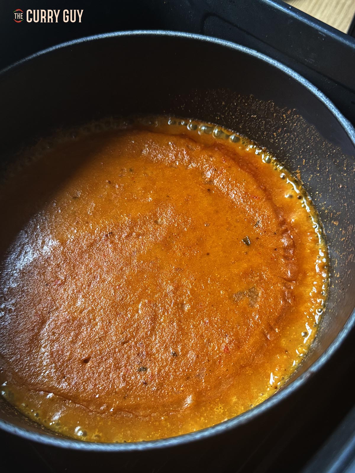 The sauce after cooking for 10 minutes.