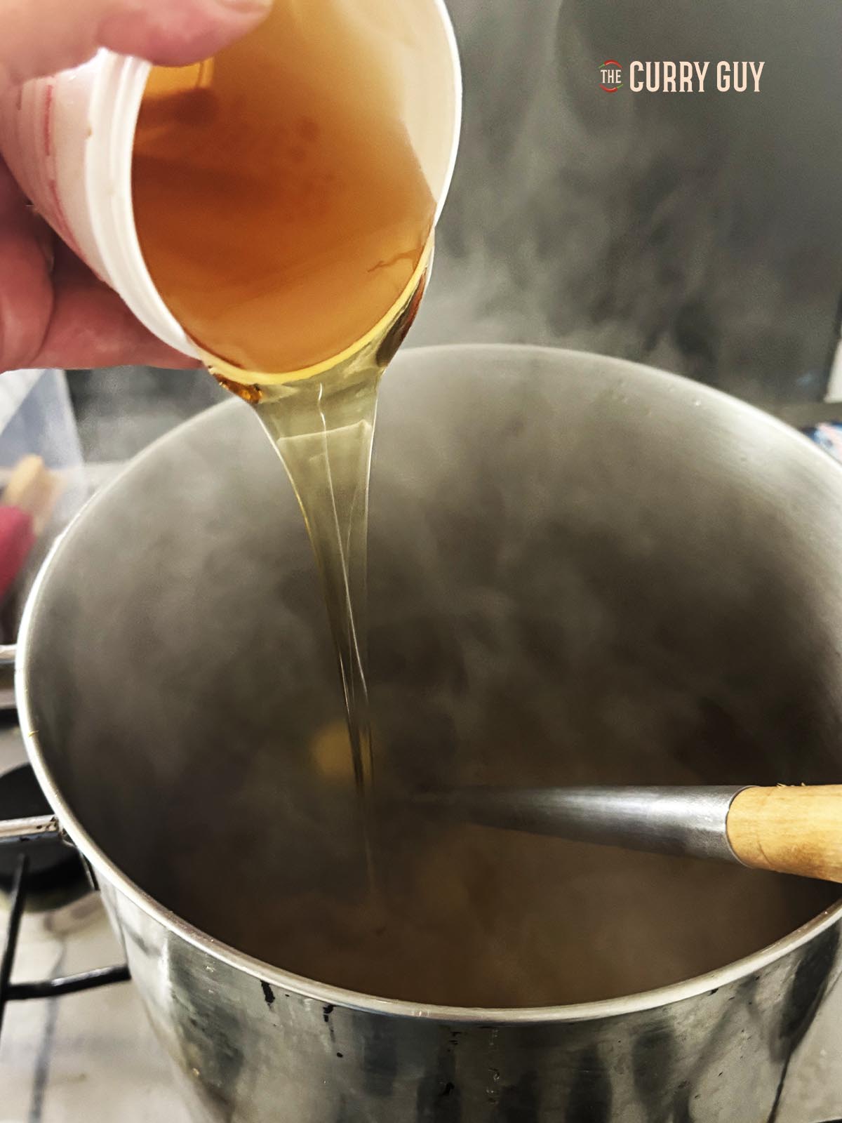 Making the liquid bath for the duck.