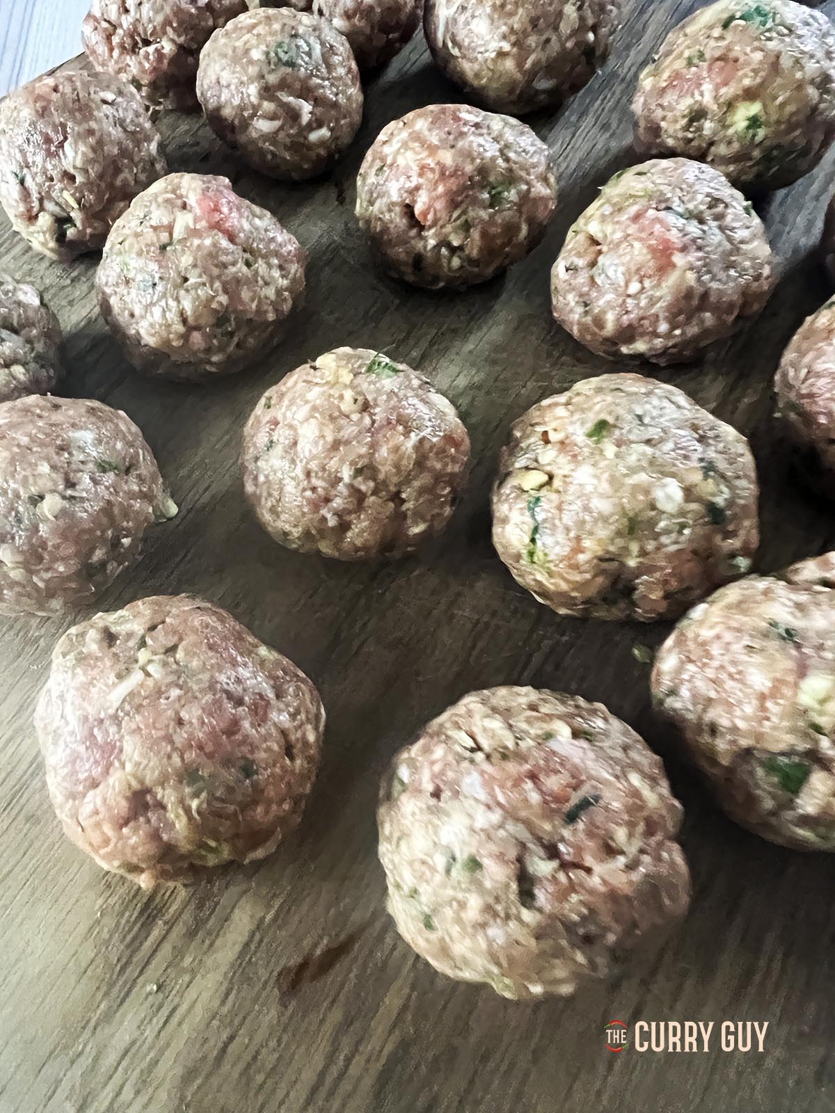 The prepared kofta for the curry on a plate.