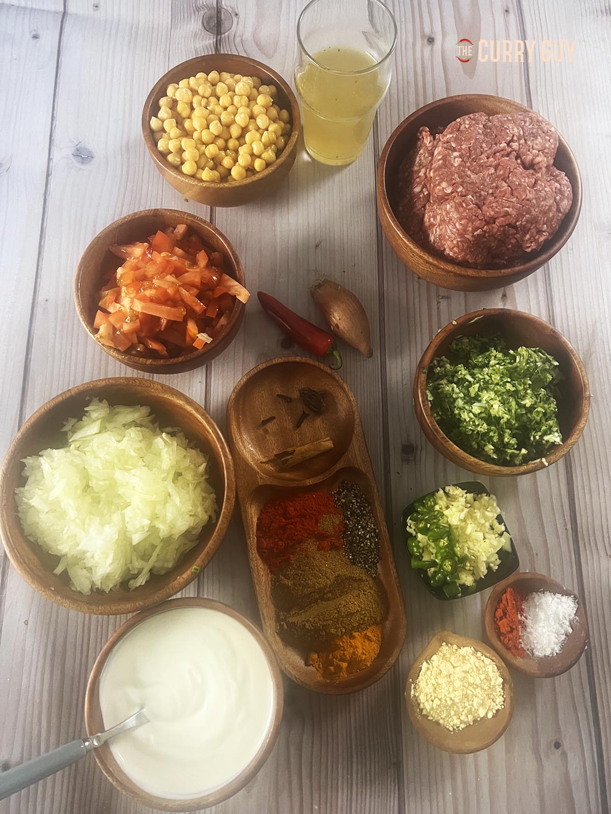 Ingredients for the curry.
