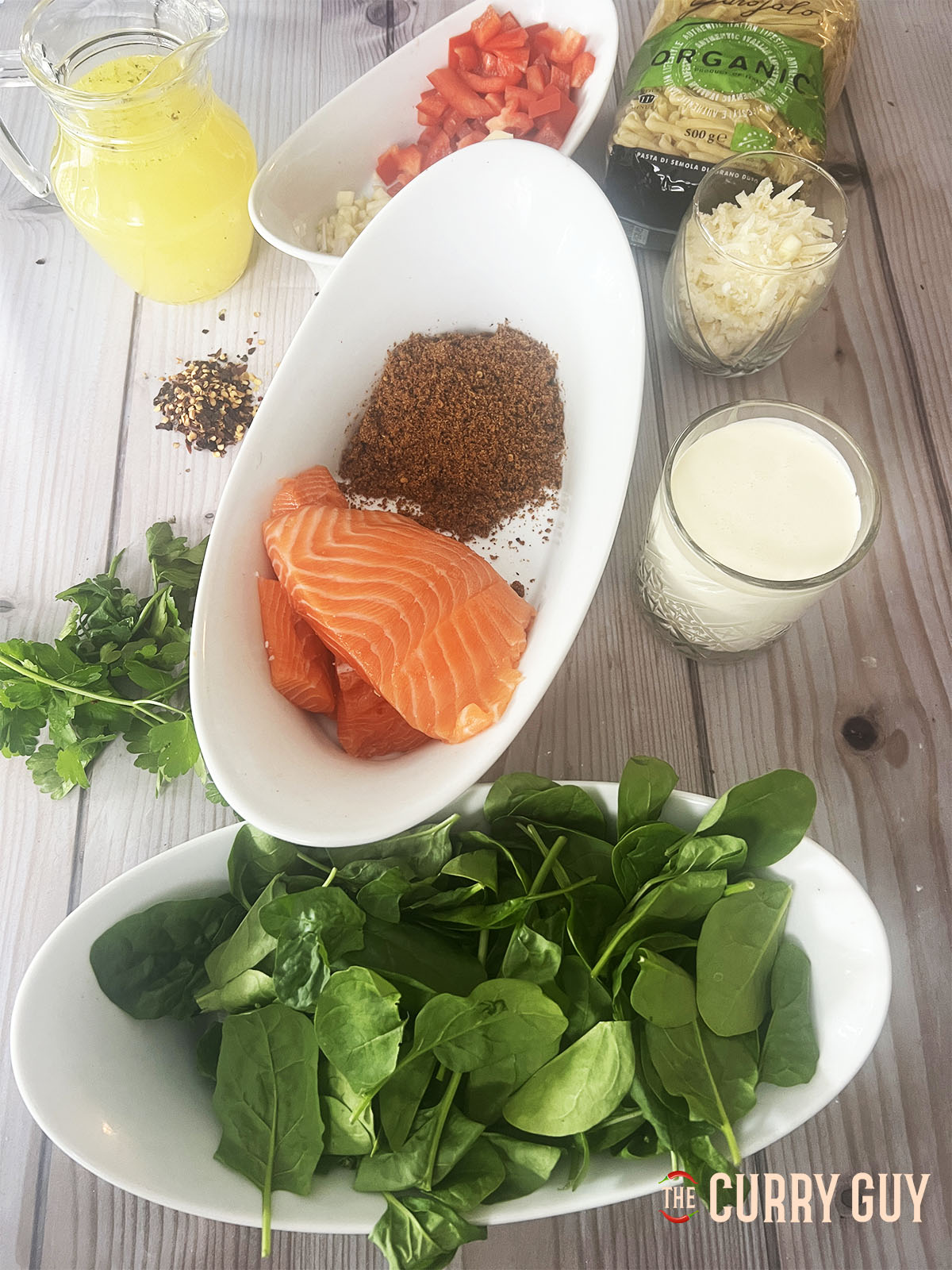 The ingredients laid out.