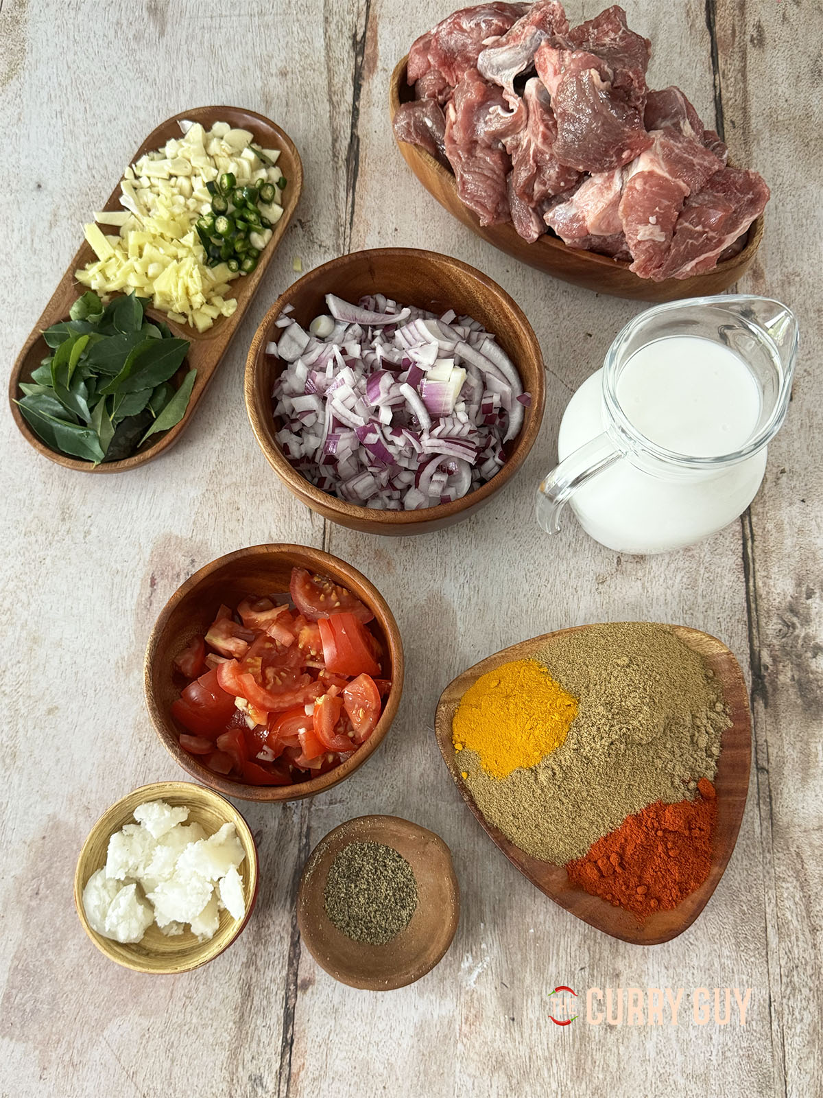 Ingredients for the curry.