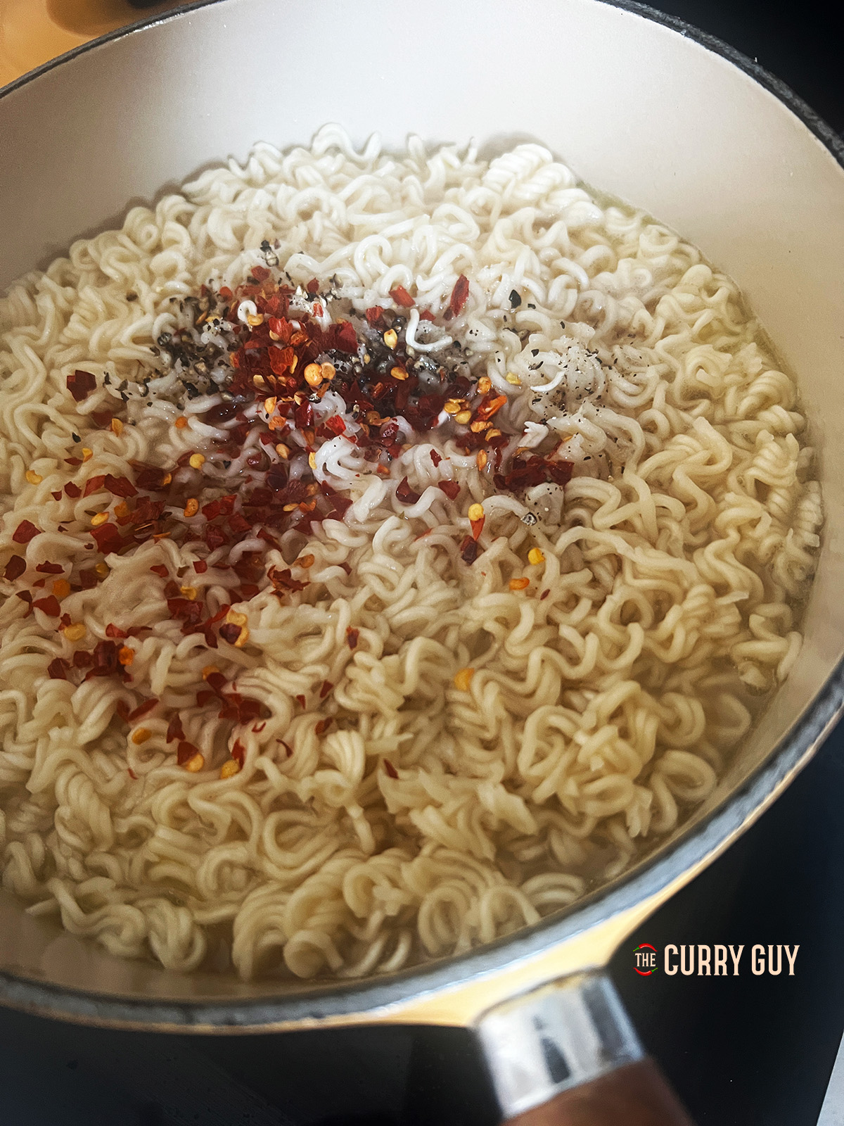 seasoning added to the noodles