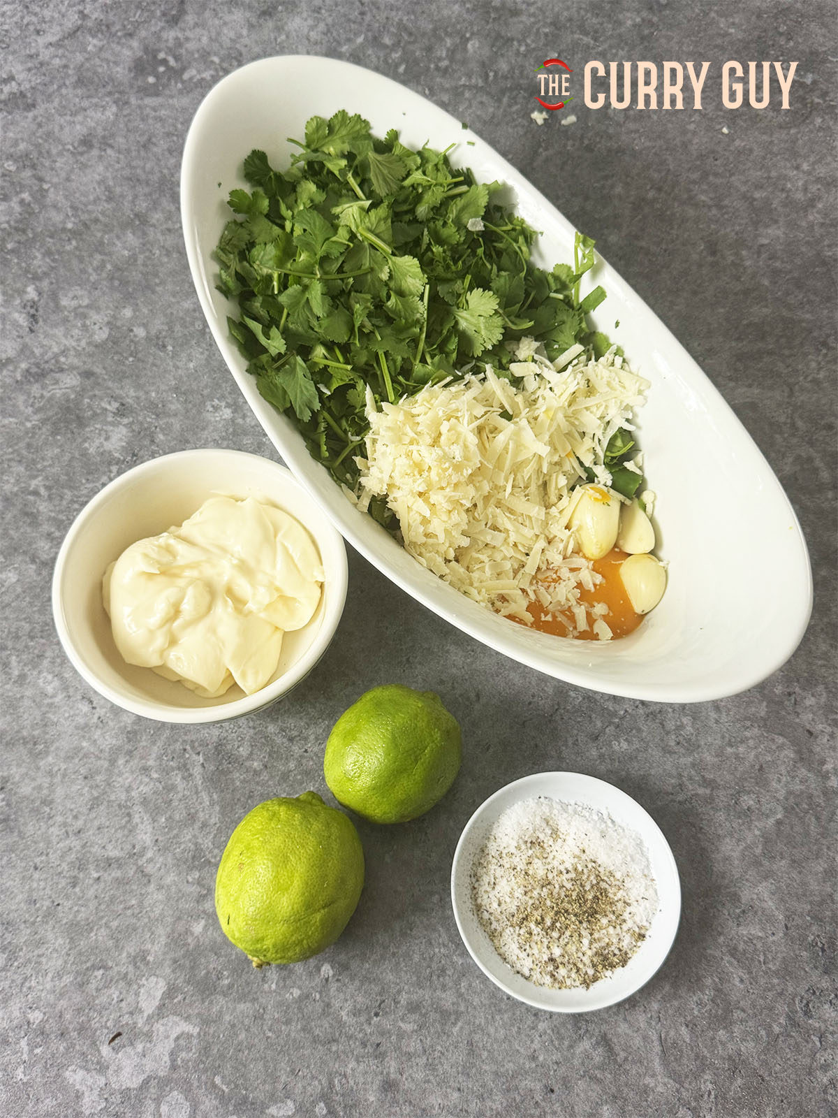 The ingredients for the aji verde sauce.