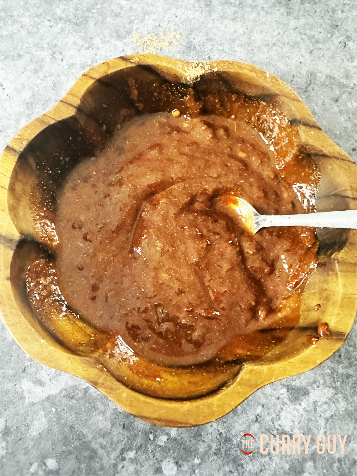 The whisked marinade.