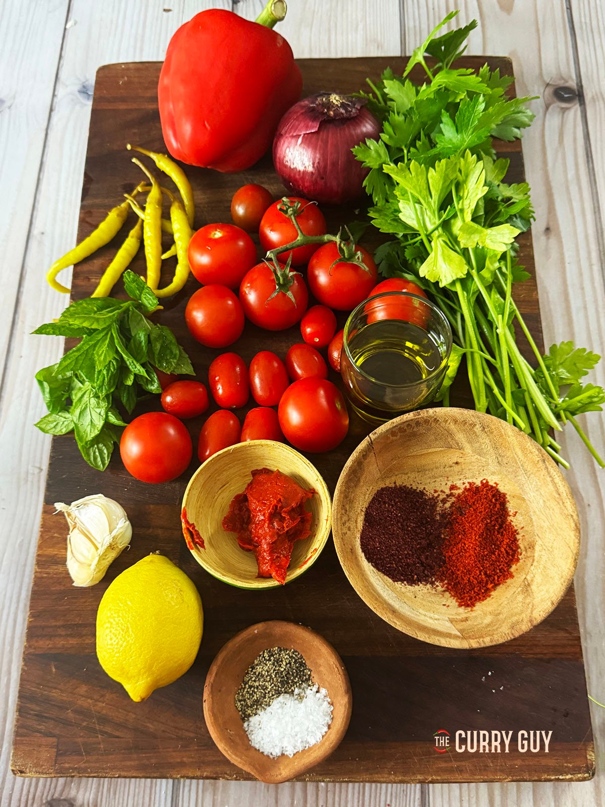Ingredient laid out for the salad.