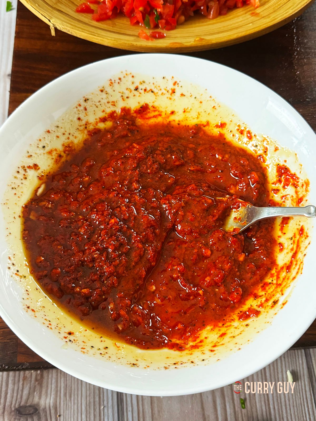 The dressing a mixed up and ready. 