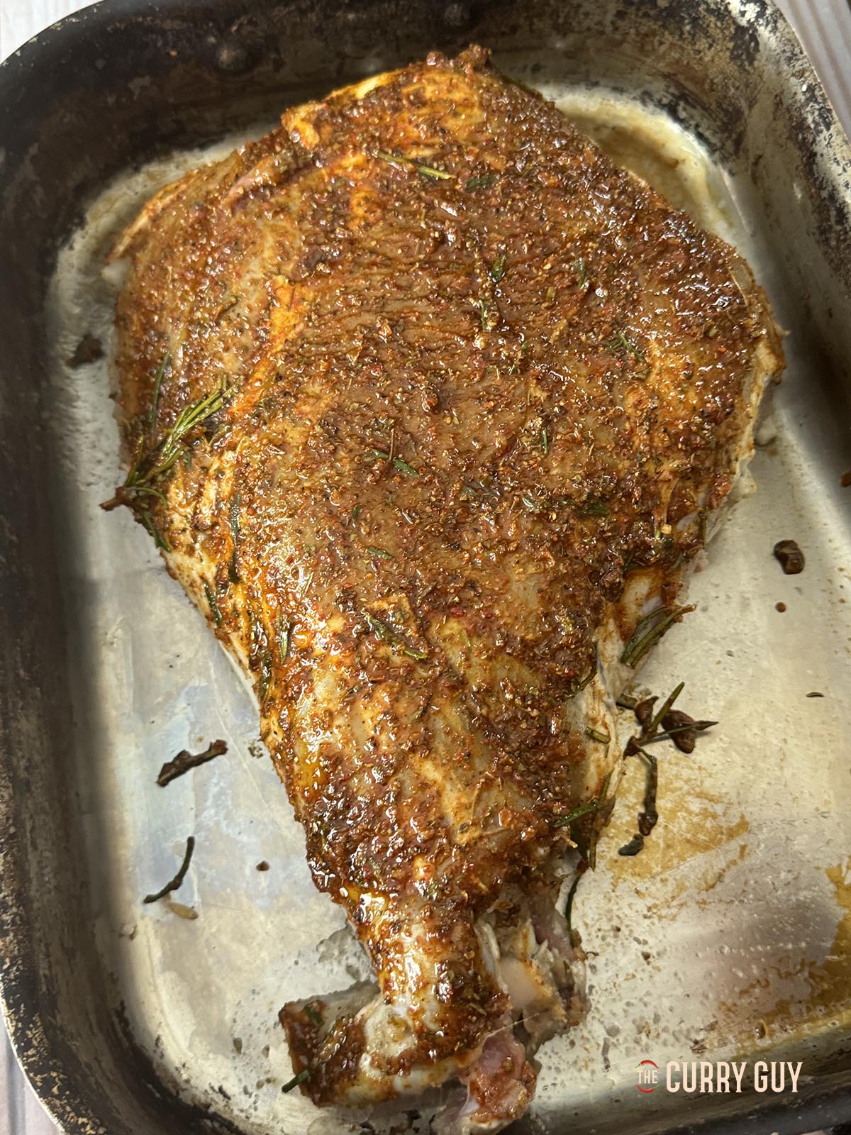 The meat covered with the second marinade. 