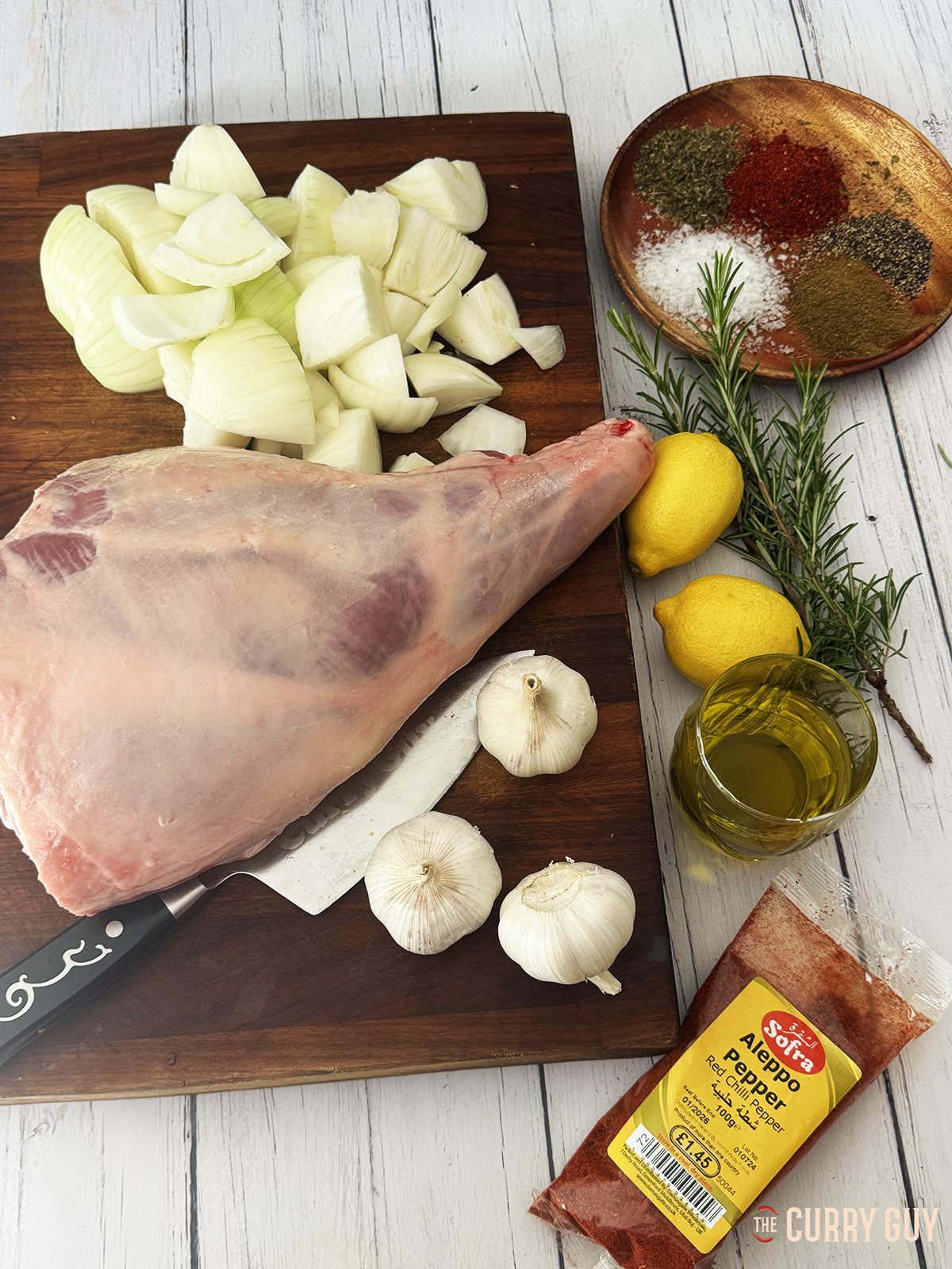 The ingredients for the recipe laid out and ready.