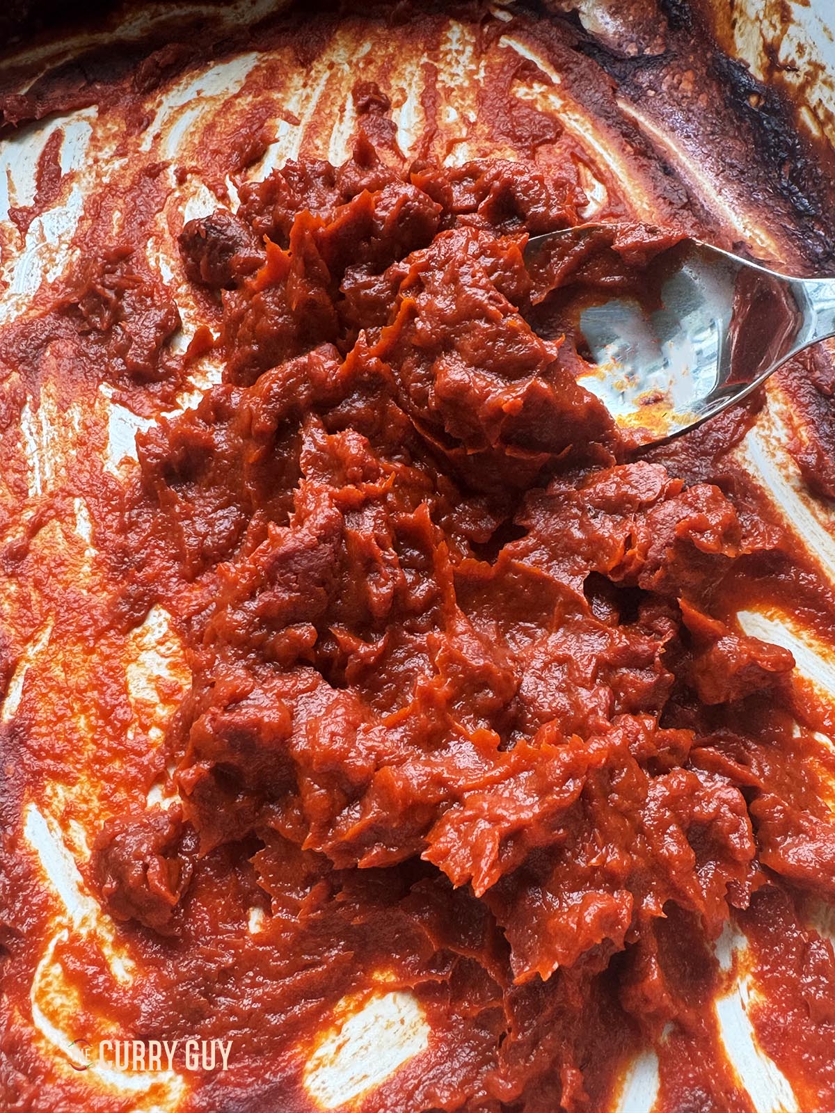 The finished paste taken out of the oven.