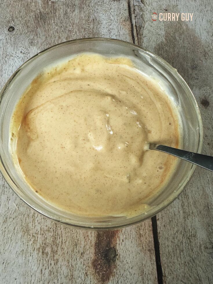 Burger sauce in a serving bowl.
