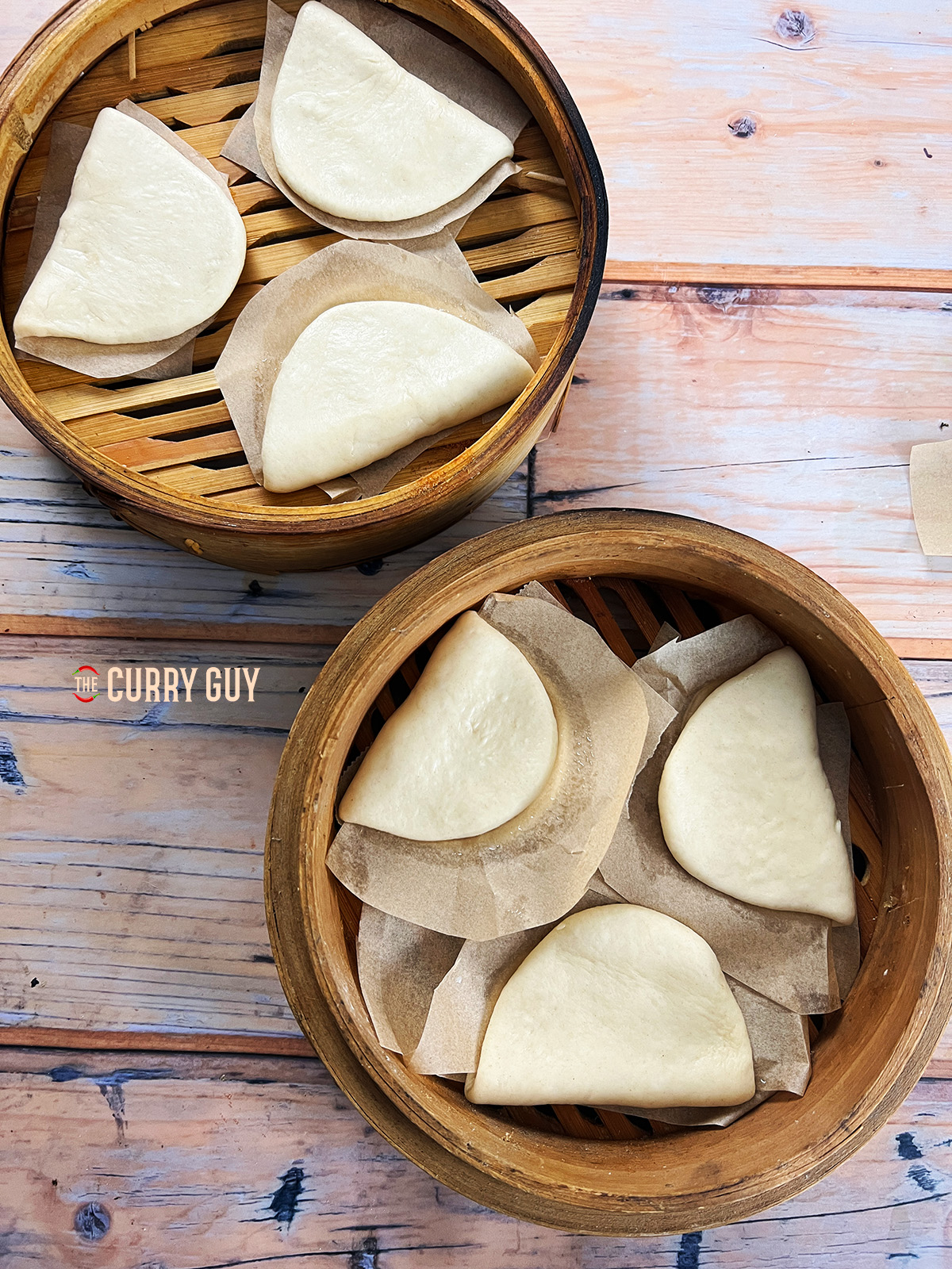 Lotus Leaf Bao in a steamer ready to be steamed