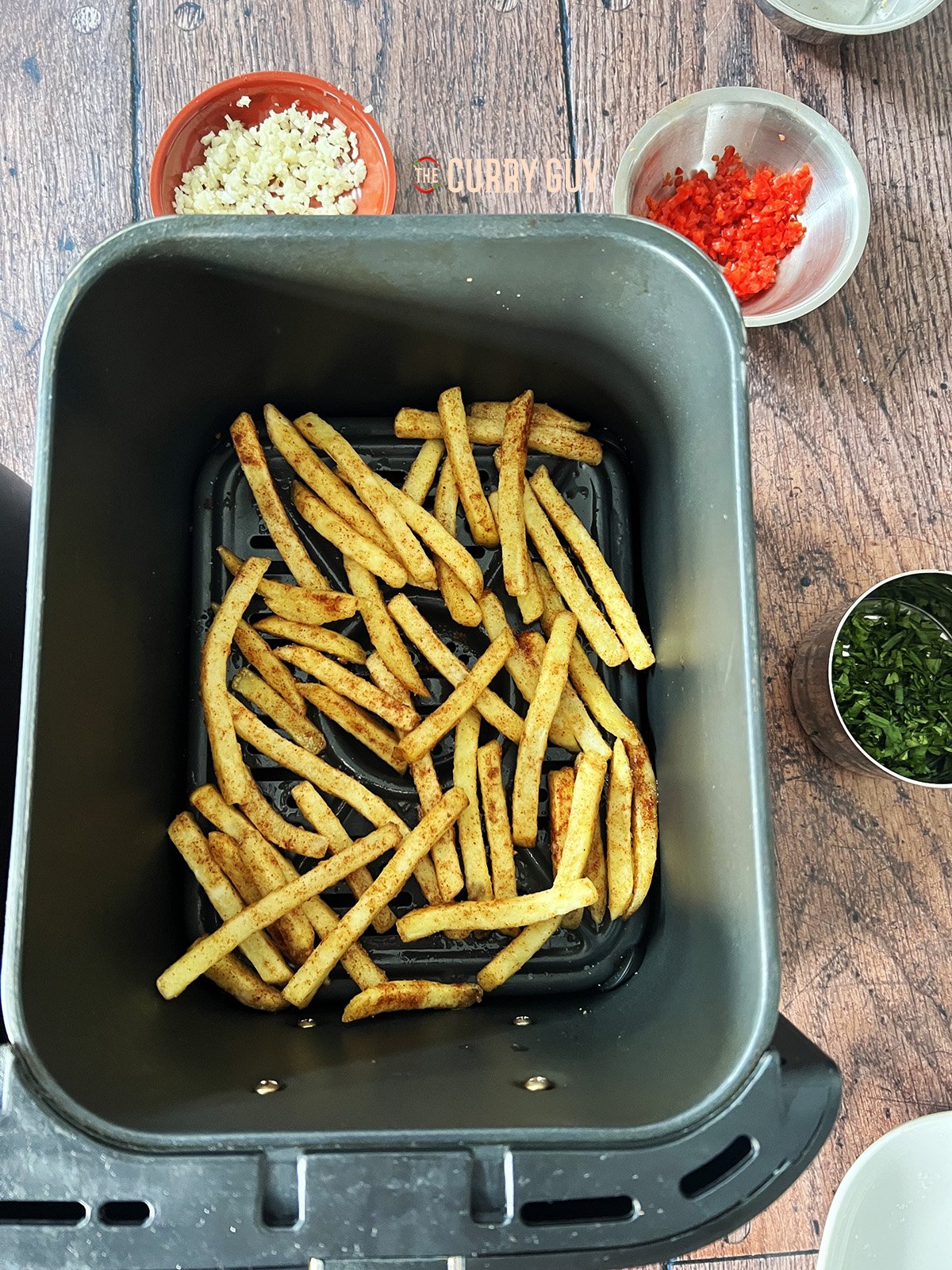 Fries ready for the air fryer.